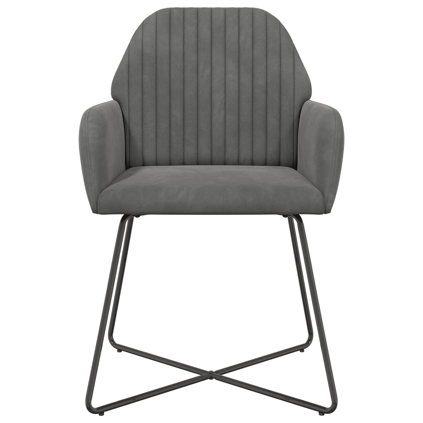 vidaXL Καρέκλες φαγητού 6 pcs Βελούδο Σκούρο Γκρι 55 x 50 x 84 εκ.