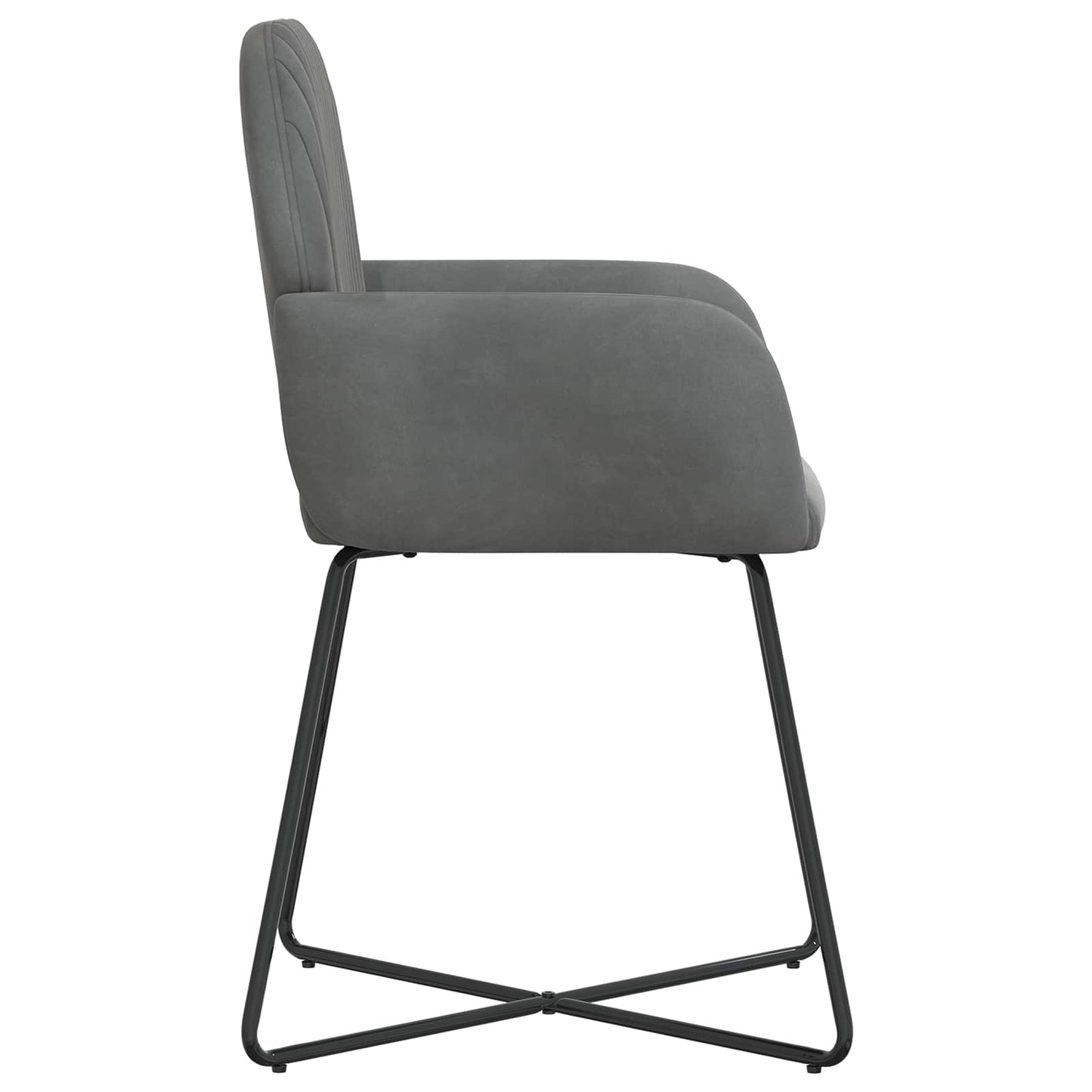 vidaXL Καρέκλες φαγητού 6 pcs Βελούδο Σκούρο Γκρι 55 x 50 x 84 εκ.