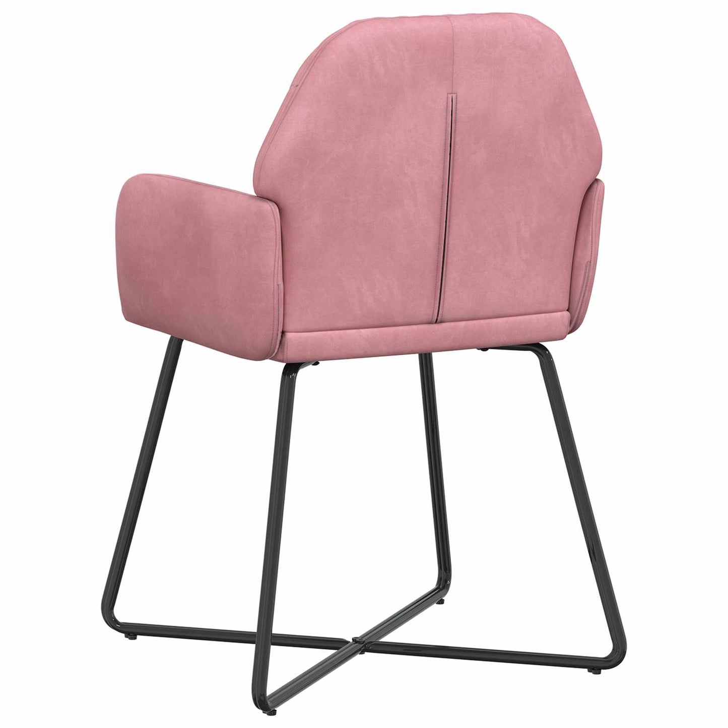 vidaXL Καρέκλες φαγητού 6 pcs Βελούδο Ροζ 55 x 50 x 84 εκ.