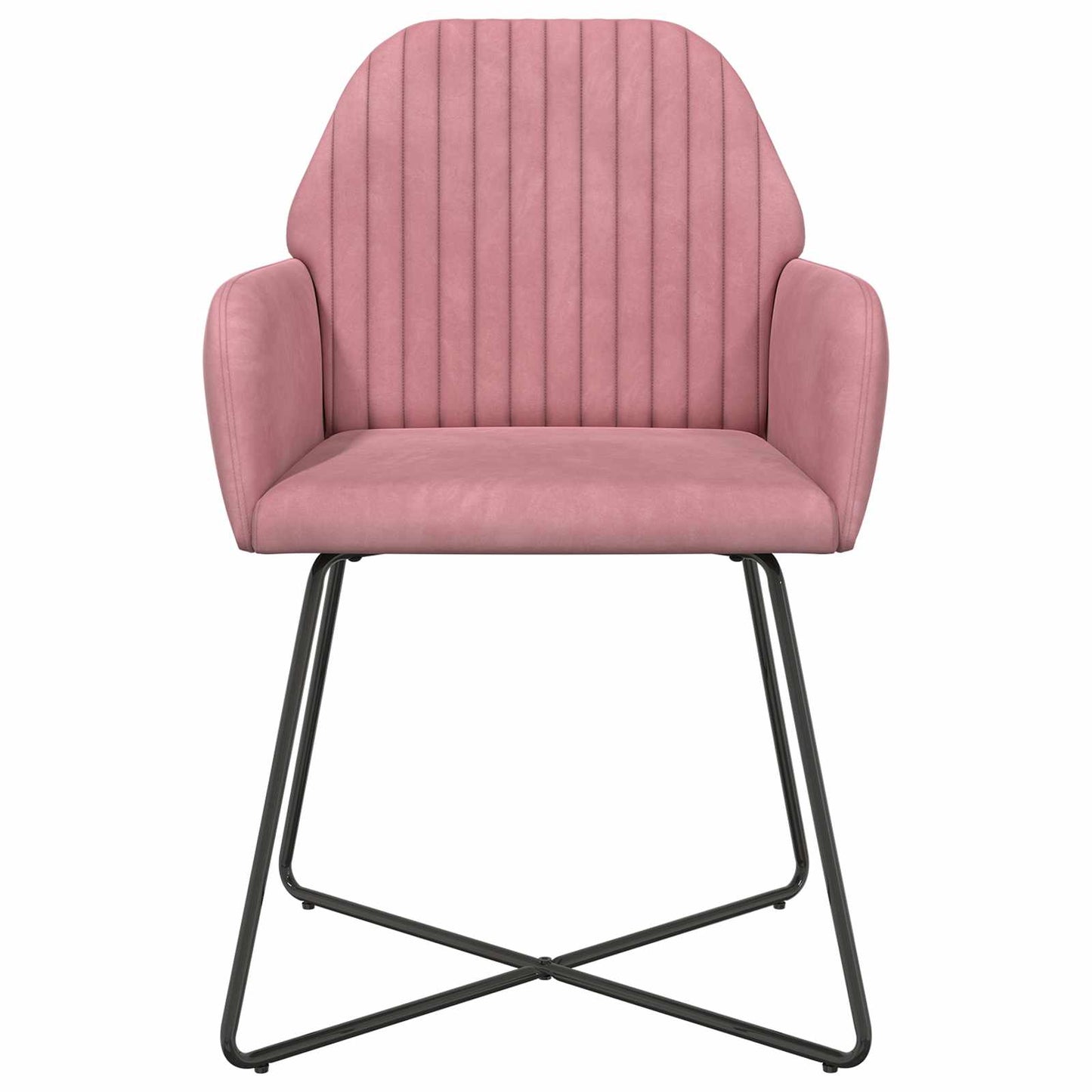 vidaXL Καρέκλες φαγητού 6 pcs Βελούδο Ροζ 55 x 50 x 84 εκ.