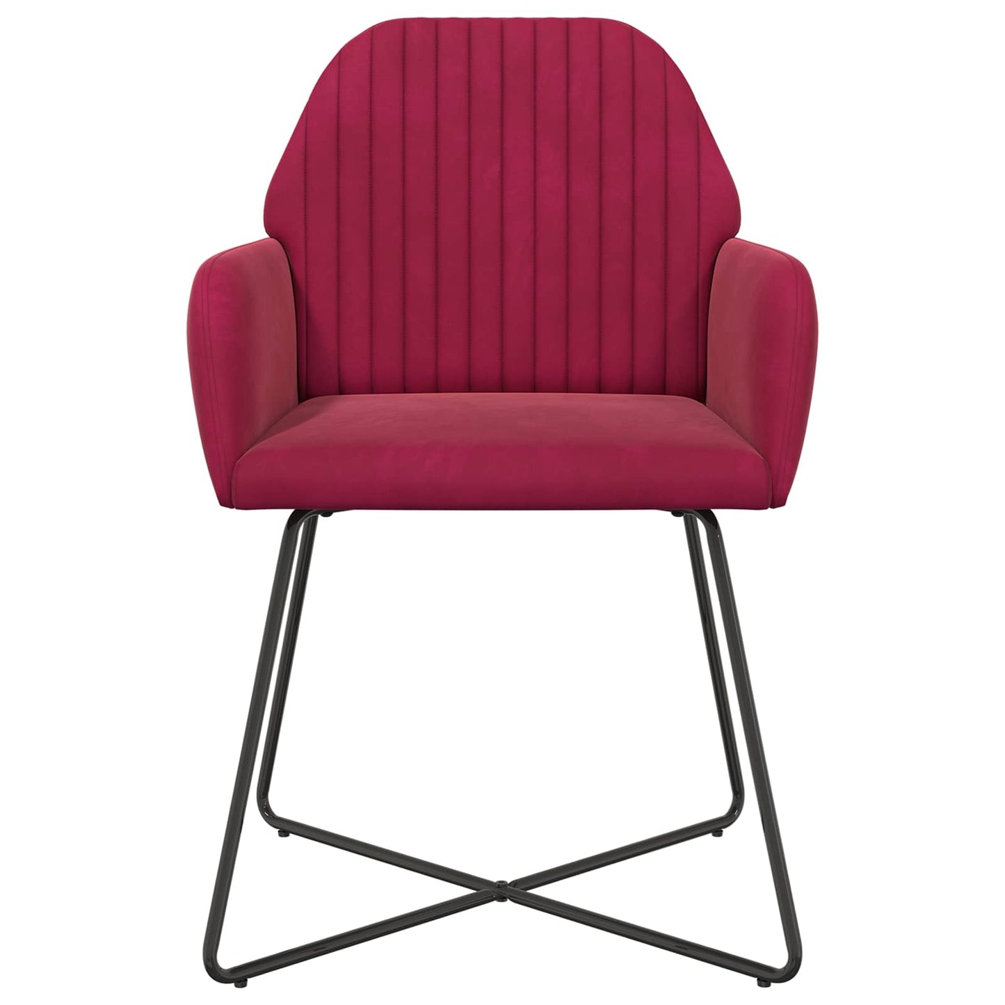 vidaXL Καρέκλες φαγητού 6 pcs Βελούδο Κόκκινο 55 x 50 x 84 εκ.
