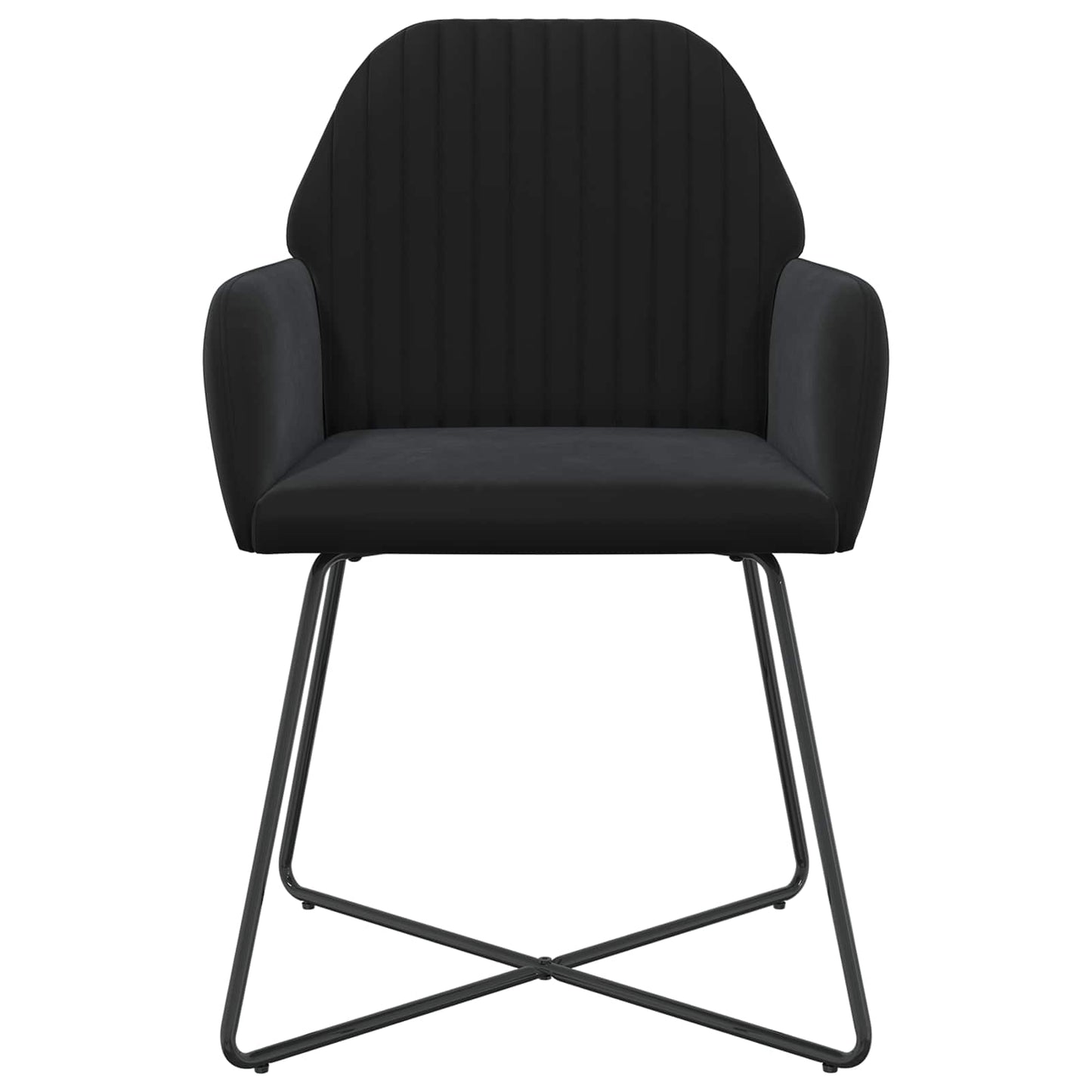 vidaXL Καρέκλες φαγητού 6 pcs Βελούδο Μαύρο 55 x 50 x 84 εκ.