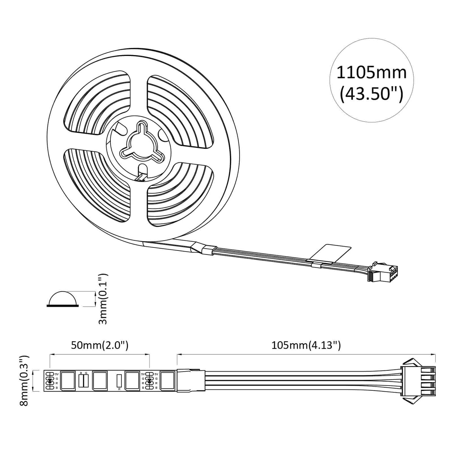 vidaXL Λωρίδα LED 12 τμχ. Μαύρο και Διαφανές Χαλκός και Πλαστικό