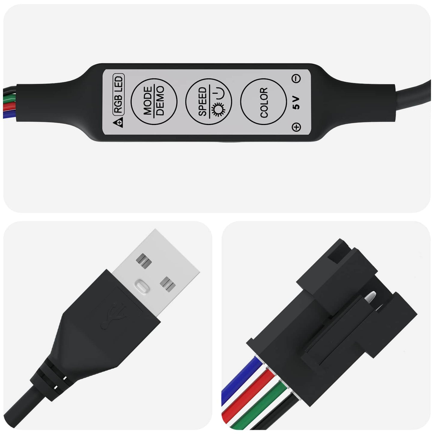 vidaXL Λωρίδα LED 2 pcs Μαύρο και Πολύχρωμο 1745 χιλιοστά