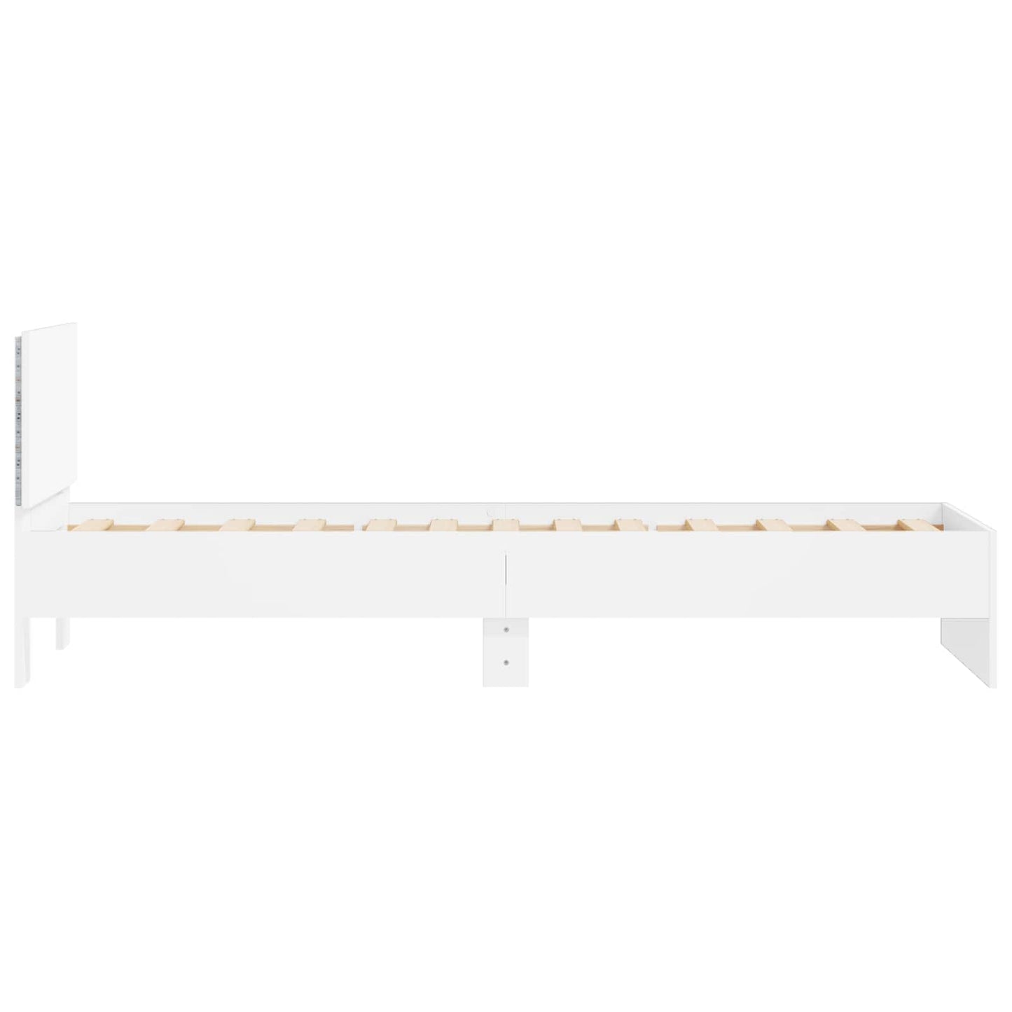 vidaXL Κρεβάτι με φωτισμό LED Λευκό 80 x 200 cm Επεξεργασμένο Ξύλο
