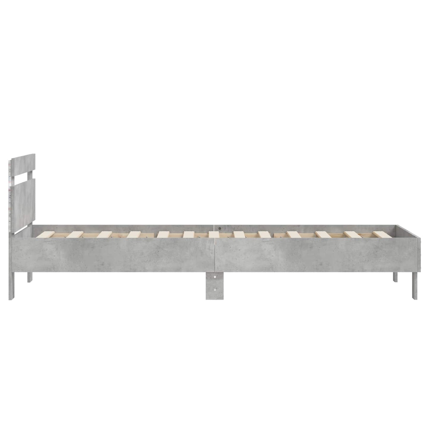vidaXL Κρεβάτι με φωτισμό LED Γκρι Σκυροδέματος 80 x 200 cm