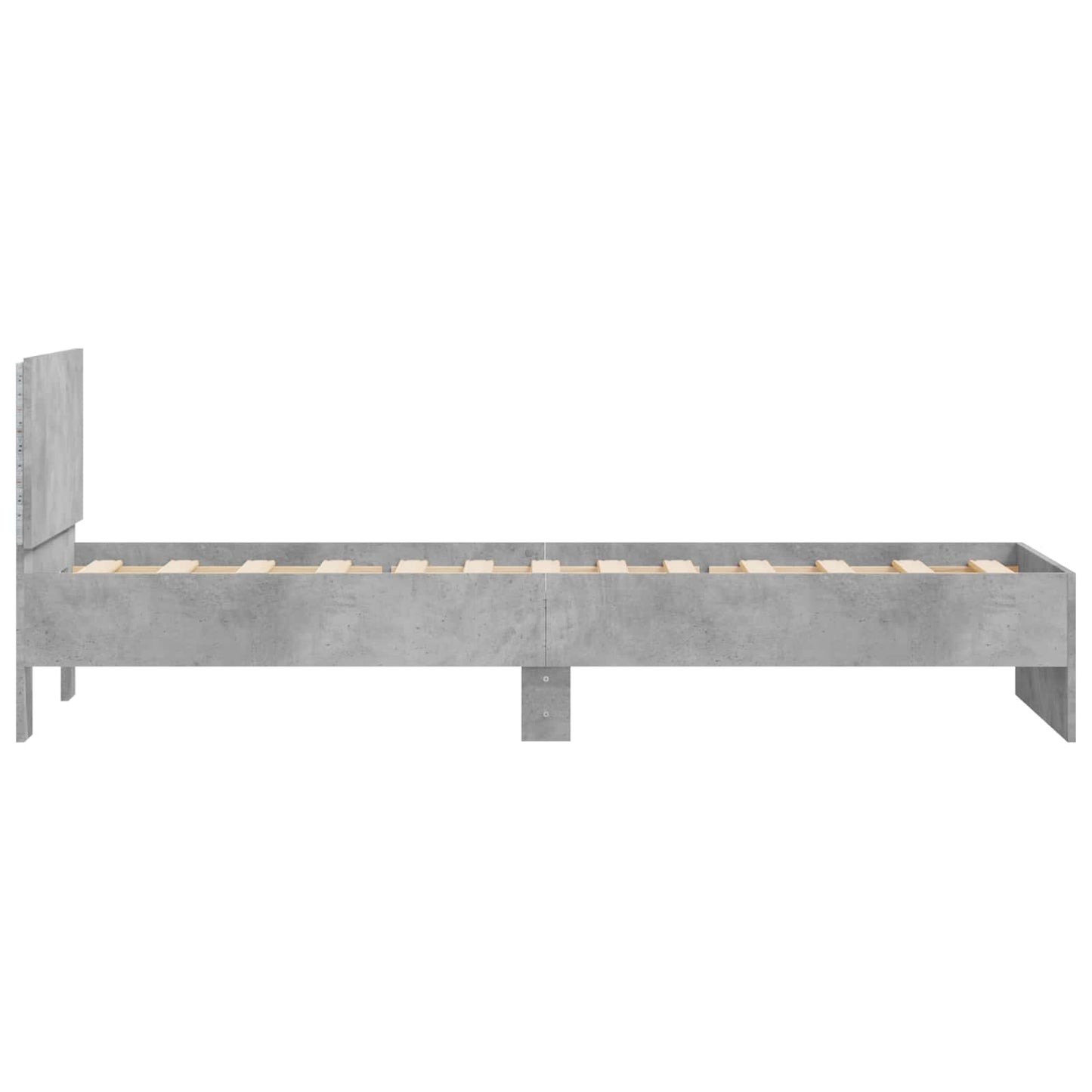 vidaXL Κρεβάτι με φωτισμό LED Γκρι Σκυροδέματος 80 x 200 cm