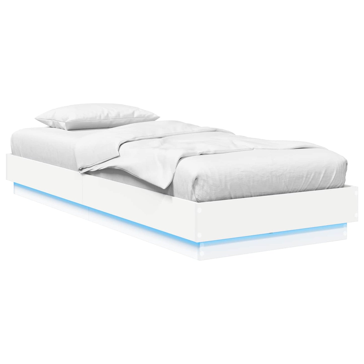 vidaXL Κρεβάτι με φωτισμό LED Λευκό 80 x 200 cm Επεξεργασμένο Ξύλο