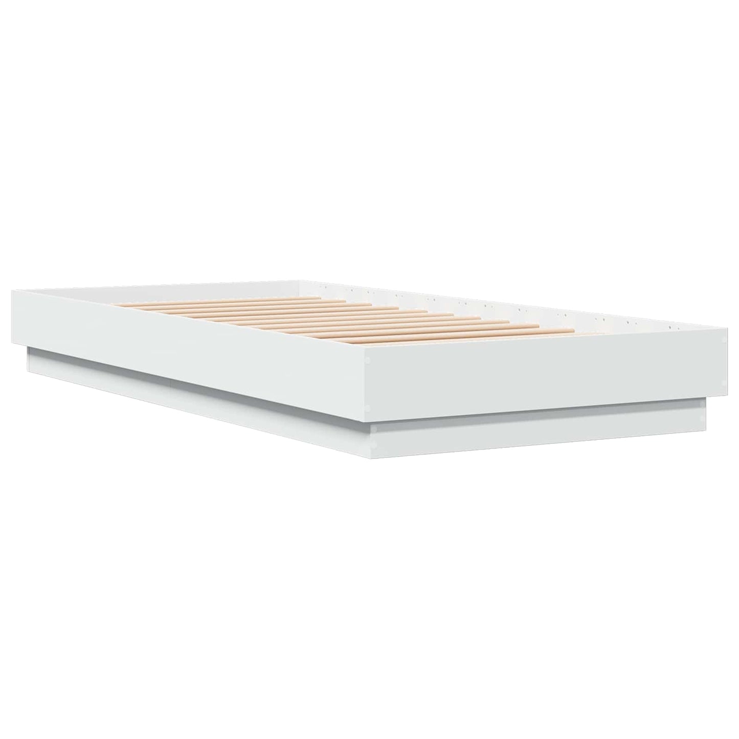 vidaXL Κρεβάτι με φωτισμό LED Λευκό 80 x 200 cm Επεξεργασμένο Ξύλο