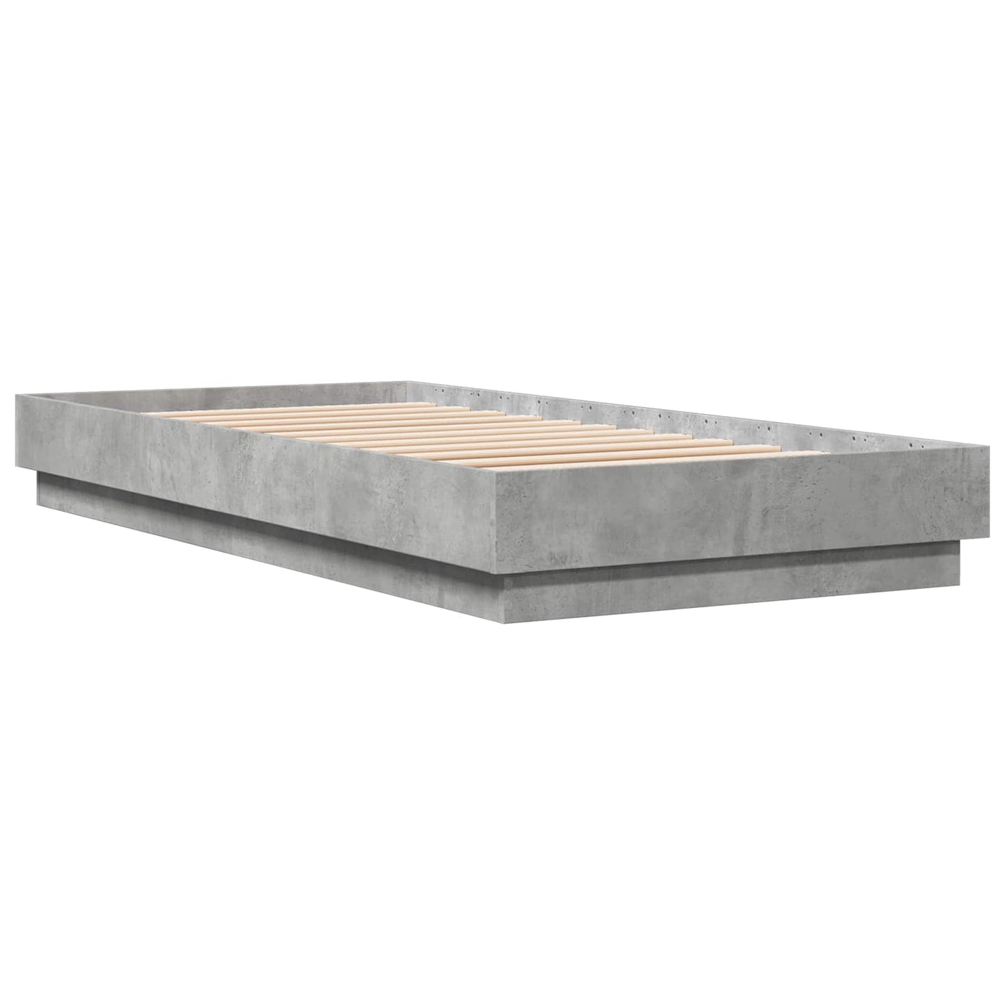 vidaXL Κρεβάτι με φωτισμό LED Γκρι Σκυροδέματος 80 x 200 cm