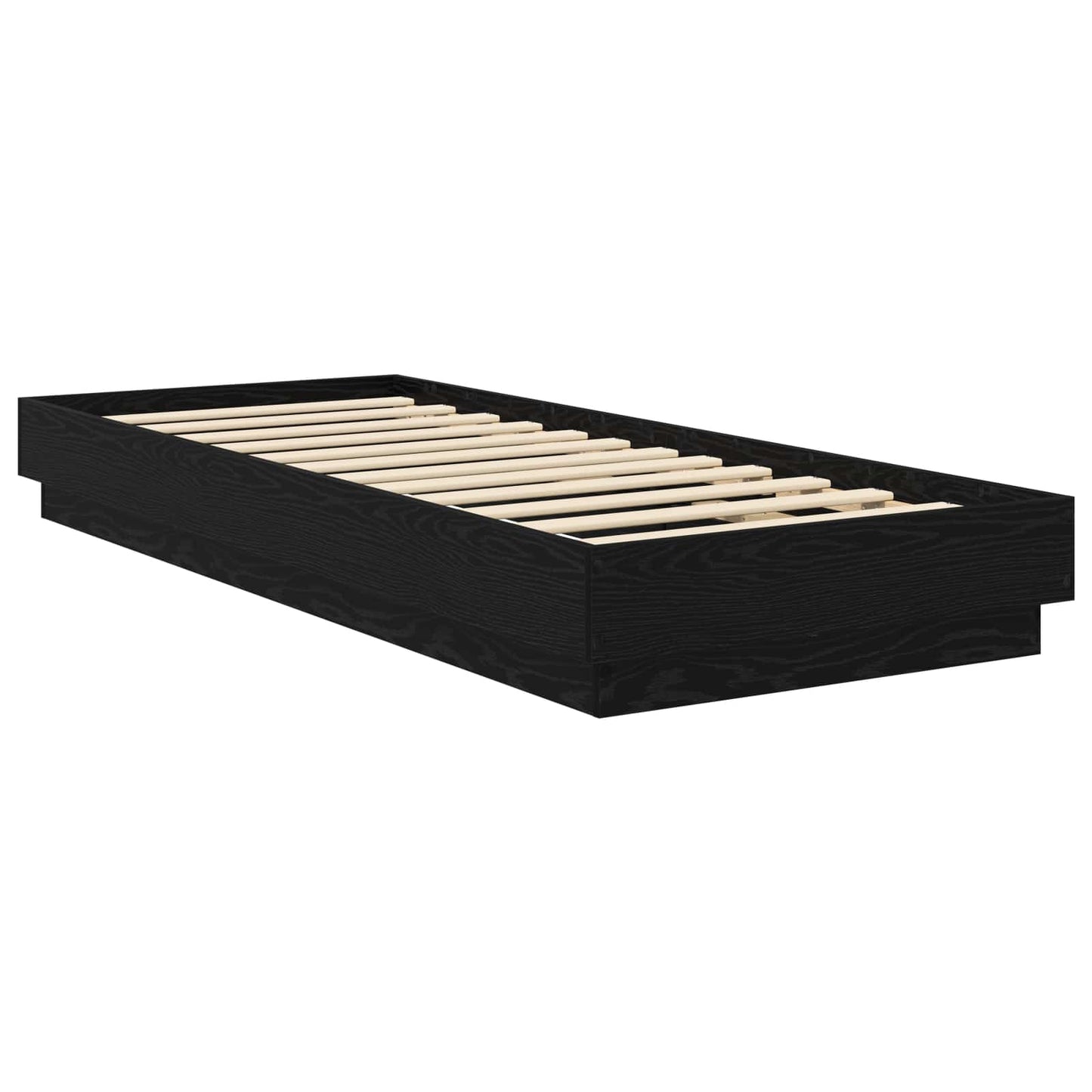 vidaXL Κρεβάτι με φωτισμό LED Μαύρη Δρυς 80 x 200 cm