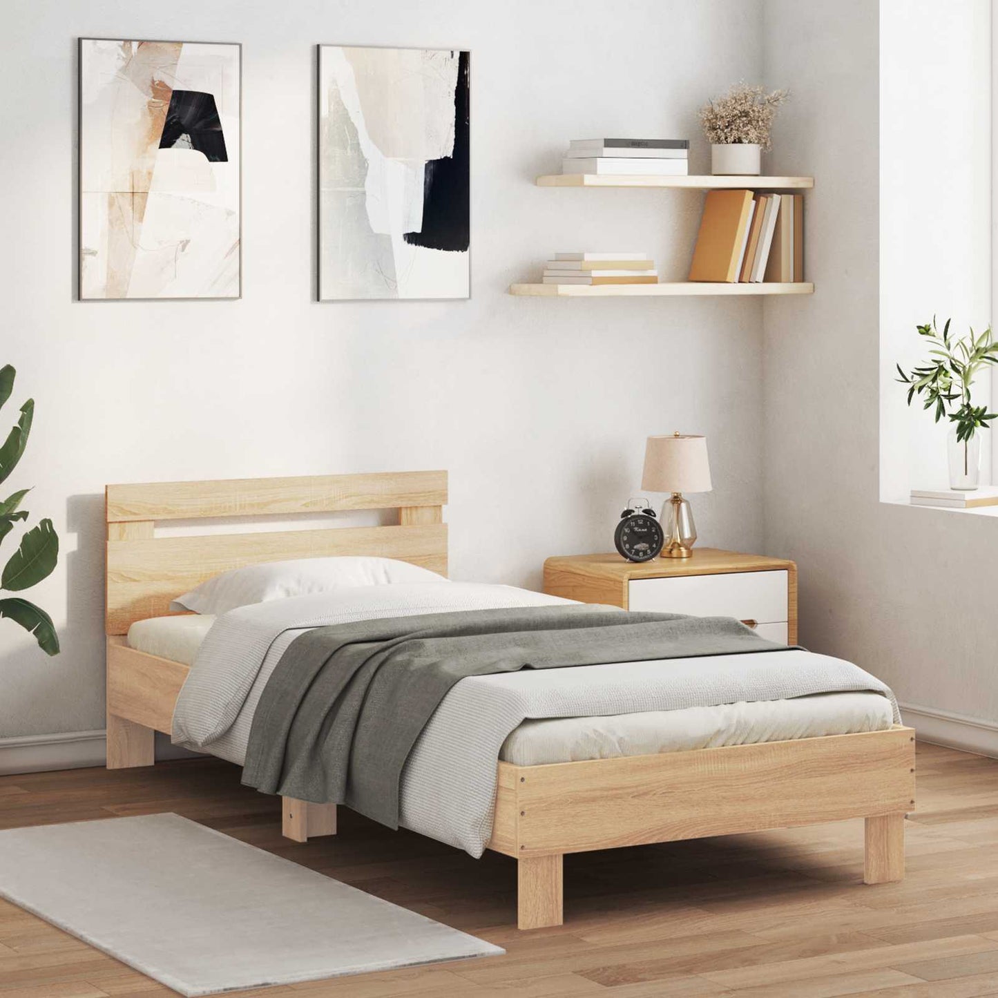 vidaXL Κρεβάτι με Κεφαλάρι Sonoma Δρυς 80 x 200 cm Επεξεργασμένο Ξύλο