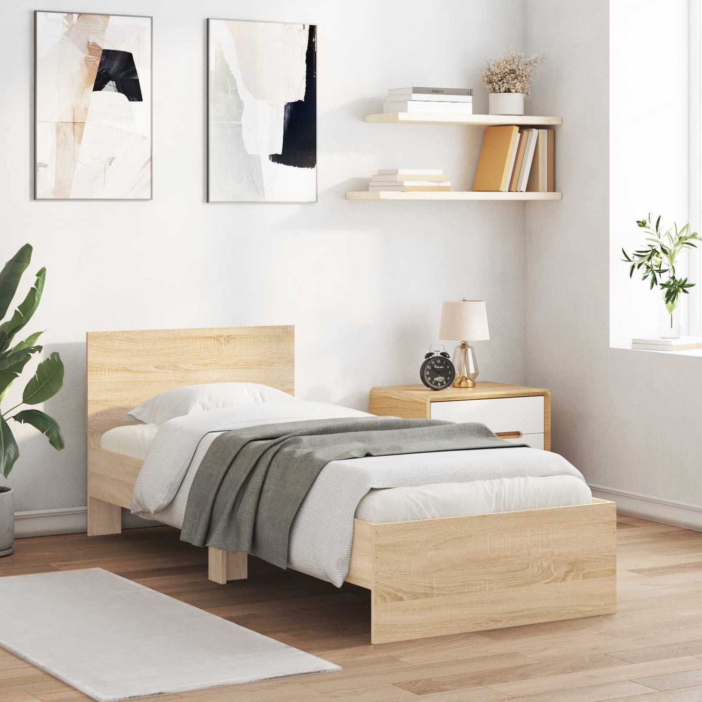 vidaXL Κρεβάτι με Κεφαλάρι Sonoma Δρυς 80 x 200 cm