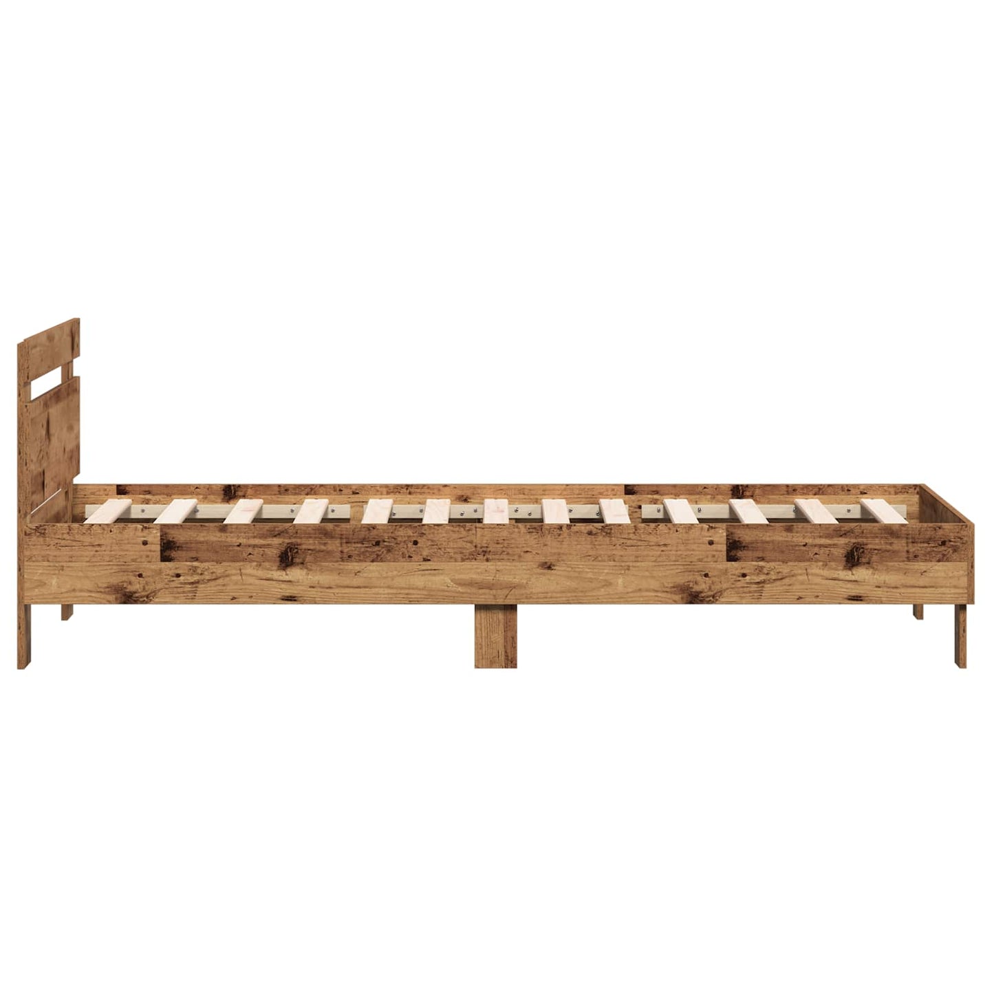 vidaXL Κρεβάτι με Κεφαλάρι Παλαιωμένο ξύλο 80 x 200 cm