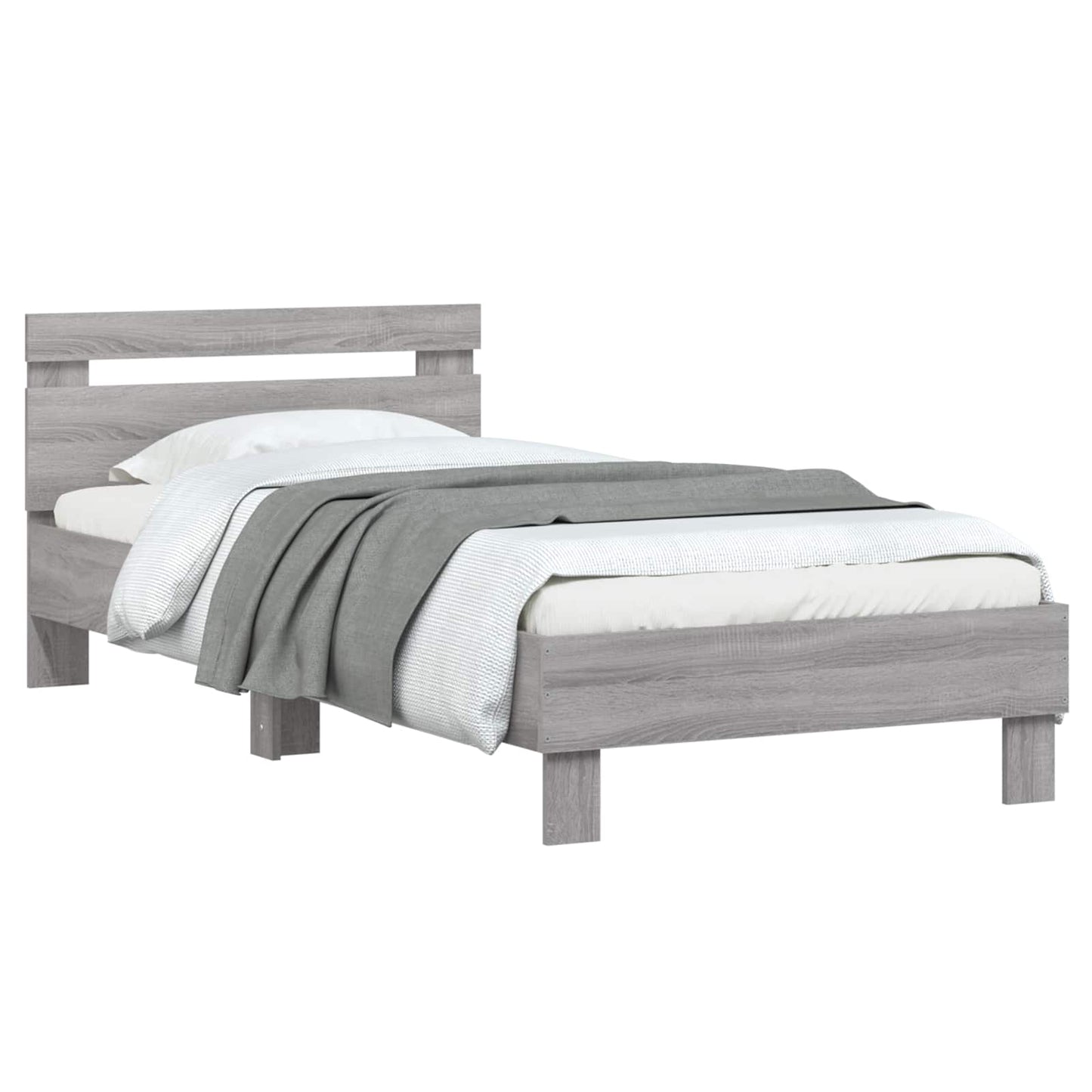 vidaXL Κρεβάτι με Κεφαλάρι Γκρι Sonoma 80 x 200 cm Επεξεργασμένο Ξύλο