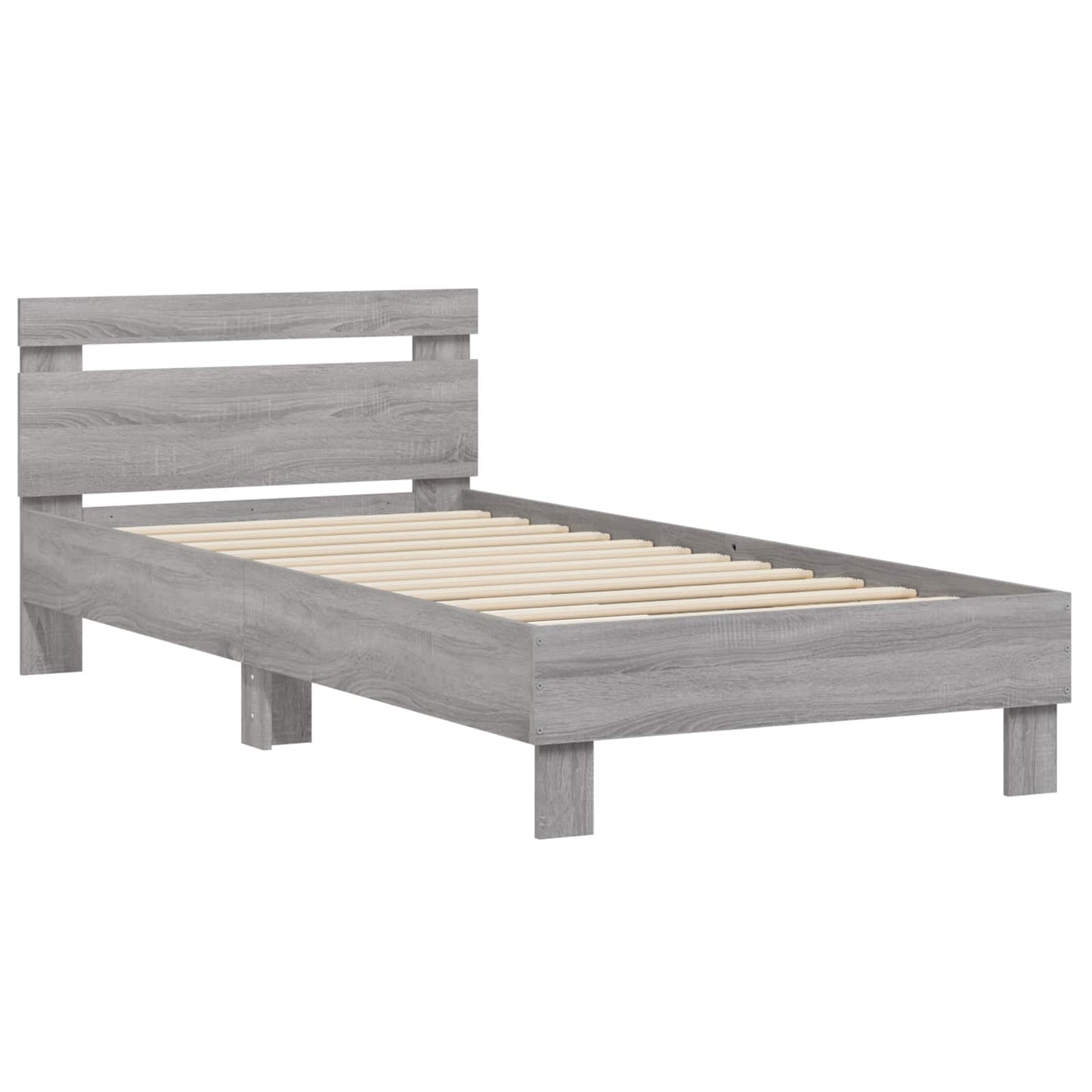 vidaXL Κρεβάτι με Κεφαλάρι Γκρι Sonoma 80 x 200 cm Επεξεργασμένο Ξύλο