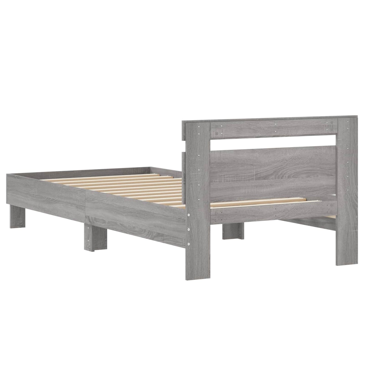 vidaXL Κρεβάτι με Κεφαλάρι Γκρι Sonoma 80 x 200 cm Επεξεργασμένο Ξύλο