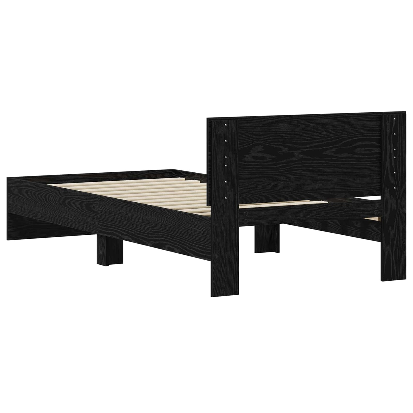 vidaXL Κρεβάτι με Κεφαλάρι Μαύρη Δρυς 80 x 200 cm
