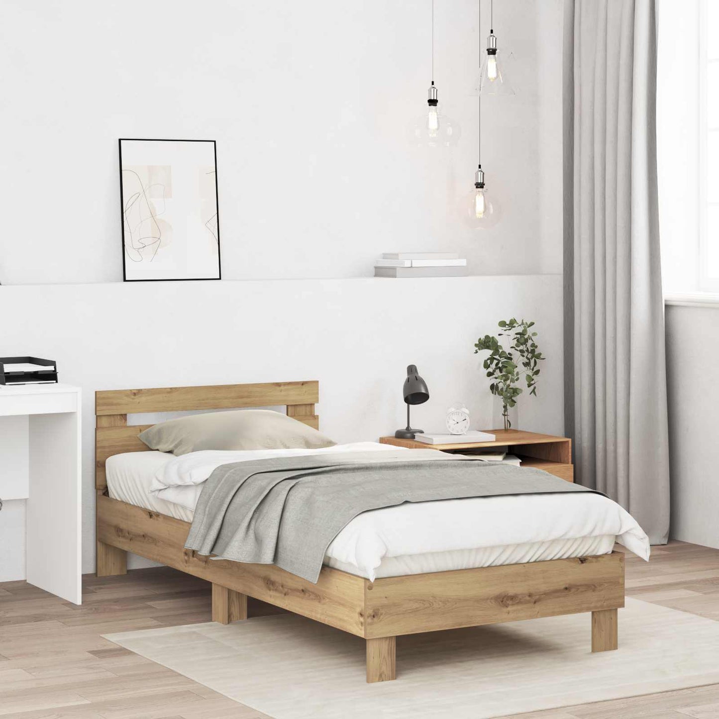 vidaXL Κρεβάτι με Κεφαλάρι Artisan Δρυς 80 x 200 cm Επεξεργασμένο Ξύλο
