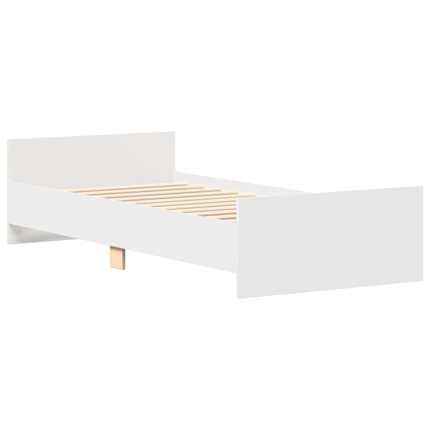 vidaXL Κρεβάτι με Κεφαλάρι Λευκό 80 x 200 cm Επεξεργασμένο Ξύλο