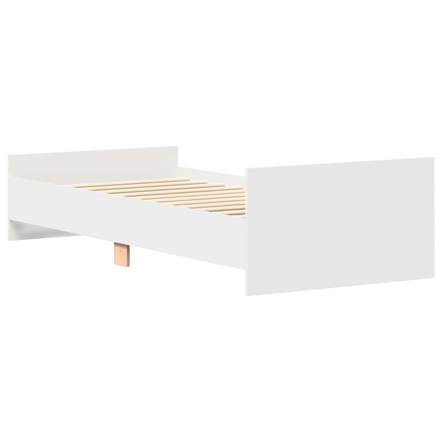 vidaXL Κρεβάτι με Κεφαλάρι Λευκό 80 x 200 cm Επεξεργασμένο Ξύλο