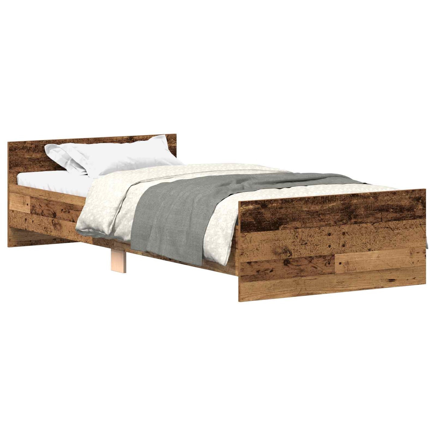 vidaXL Κρεβάτι με Κεφαλάρι Παλαιωμένο ξύλο 80 x 200 cm