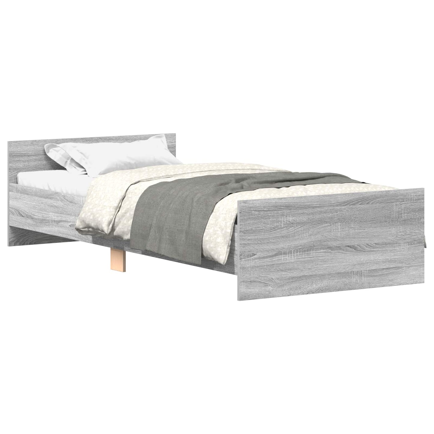 vidaXL Κρεβάτι με Κεφαλάρι Γκρι Sonoma 80 x 200 cm Επεξεργασμένο Ξύλο