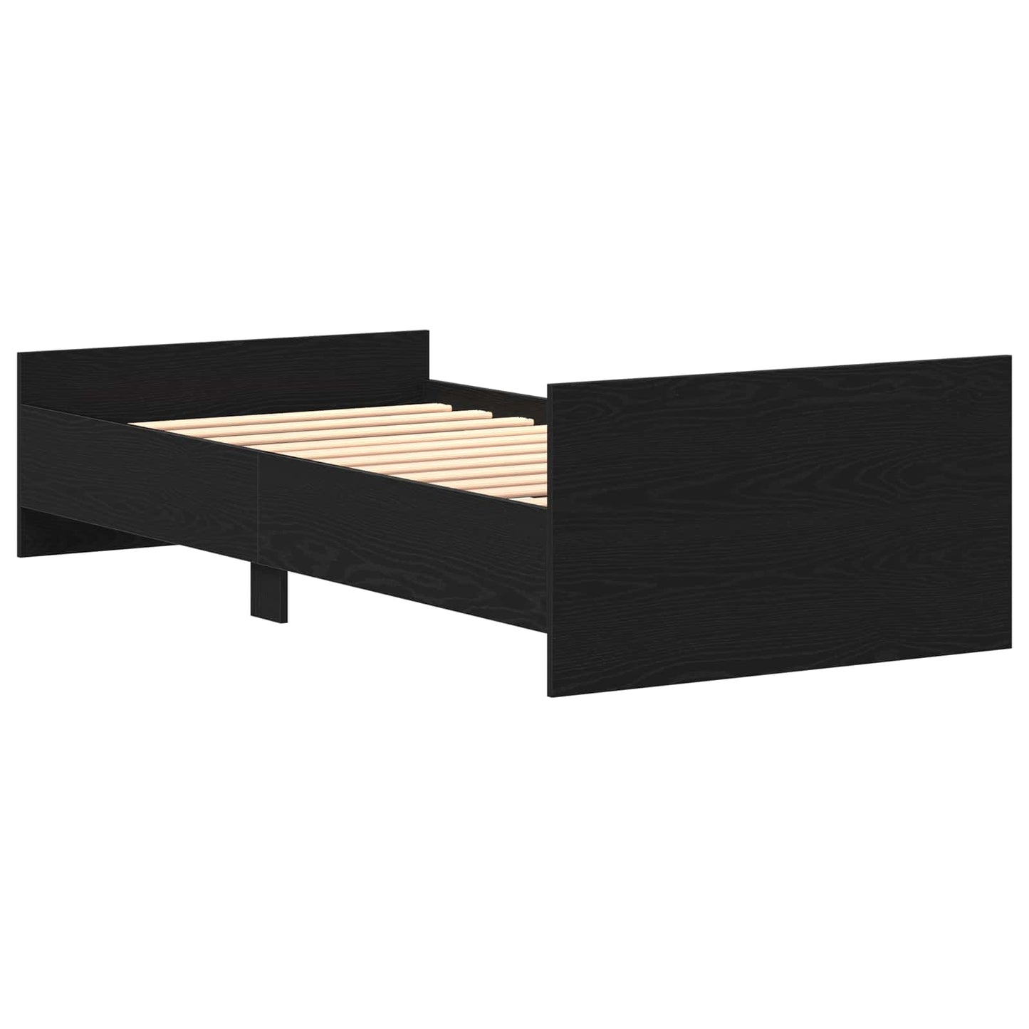 vidaXL Κρεβάτι με Κεφαλάρι Μαύρη Δρυς 80 x 200 cm Επεξεργασμένο Ξύλο
