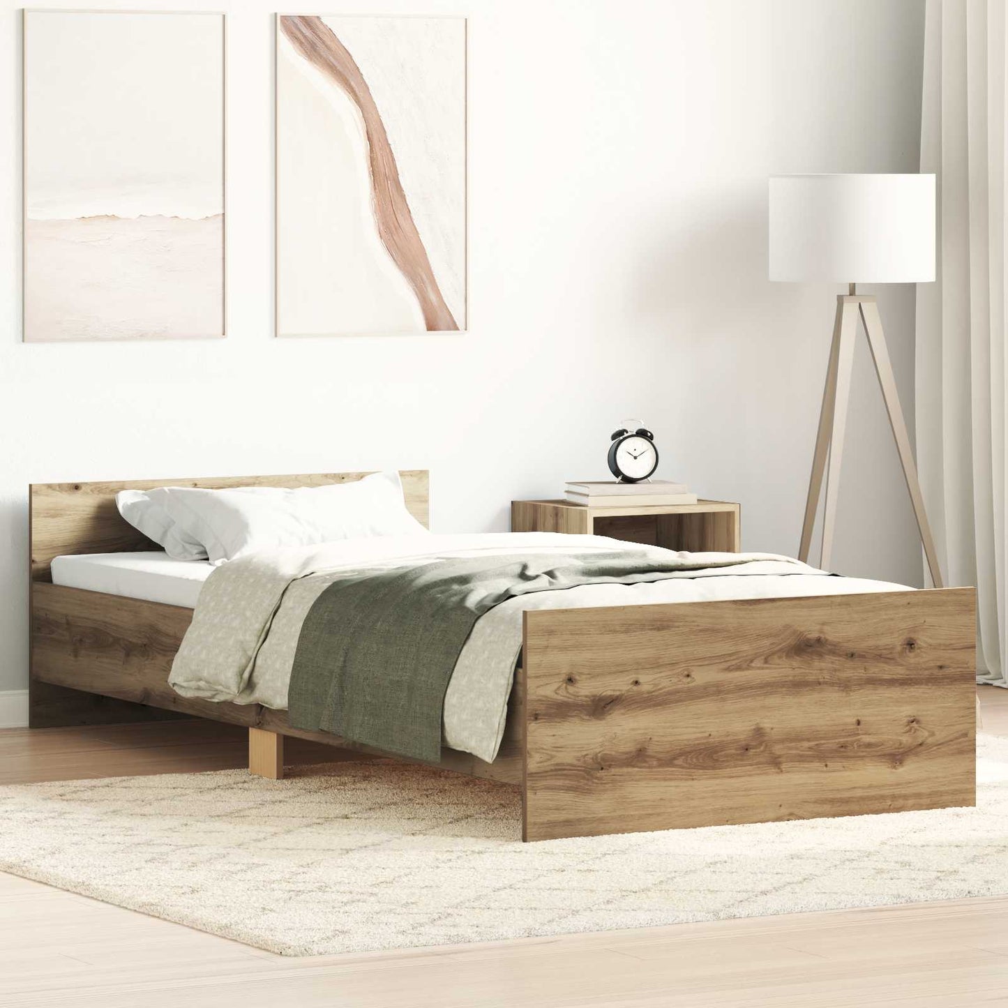 vidaXL Κρεβάτι με Κεφαλάρι Artisan Δρυς 80 x 200 cm Επεξεργασμένο Ξύλο