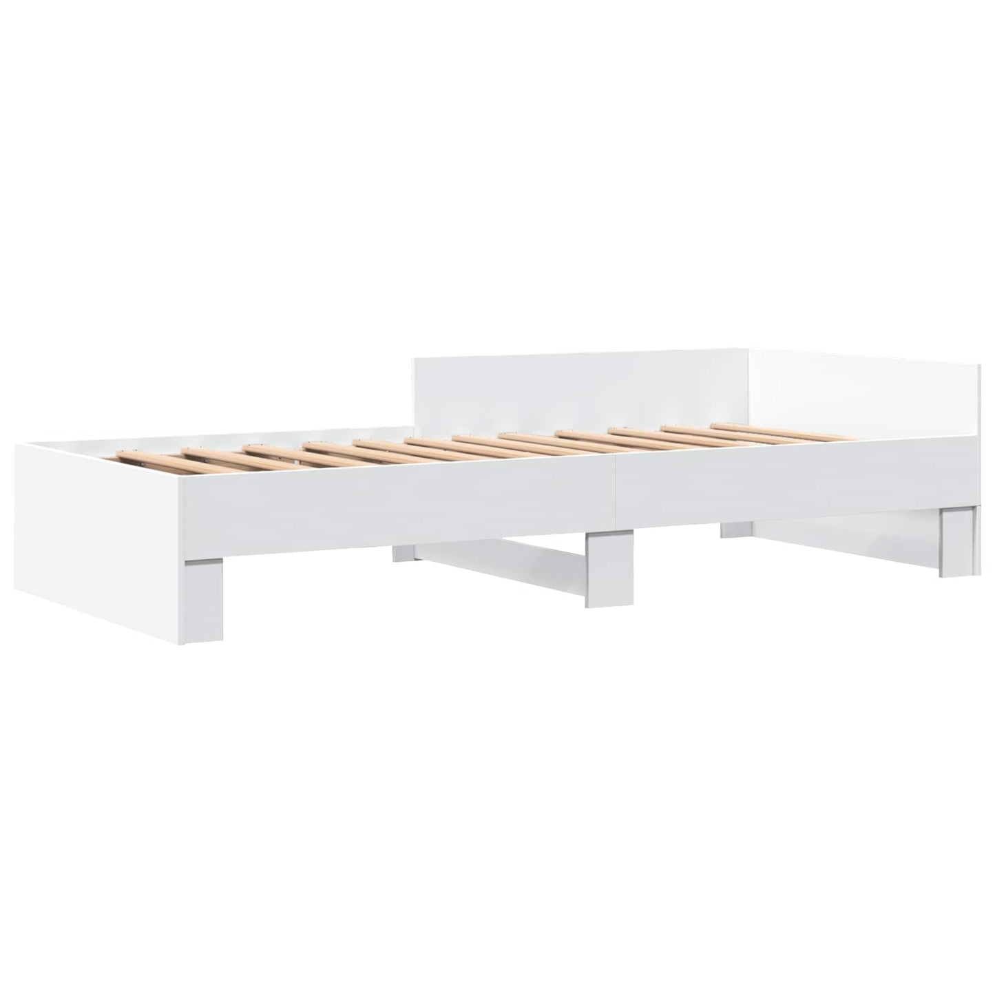 vidaXL Κρεβάτι με Κεφαλάρι Λευκό 80 x 200 cm Επεξεργασμένο Ξύλο