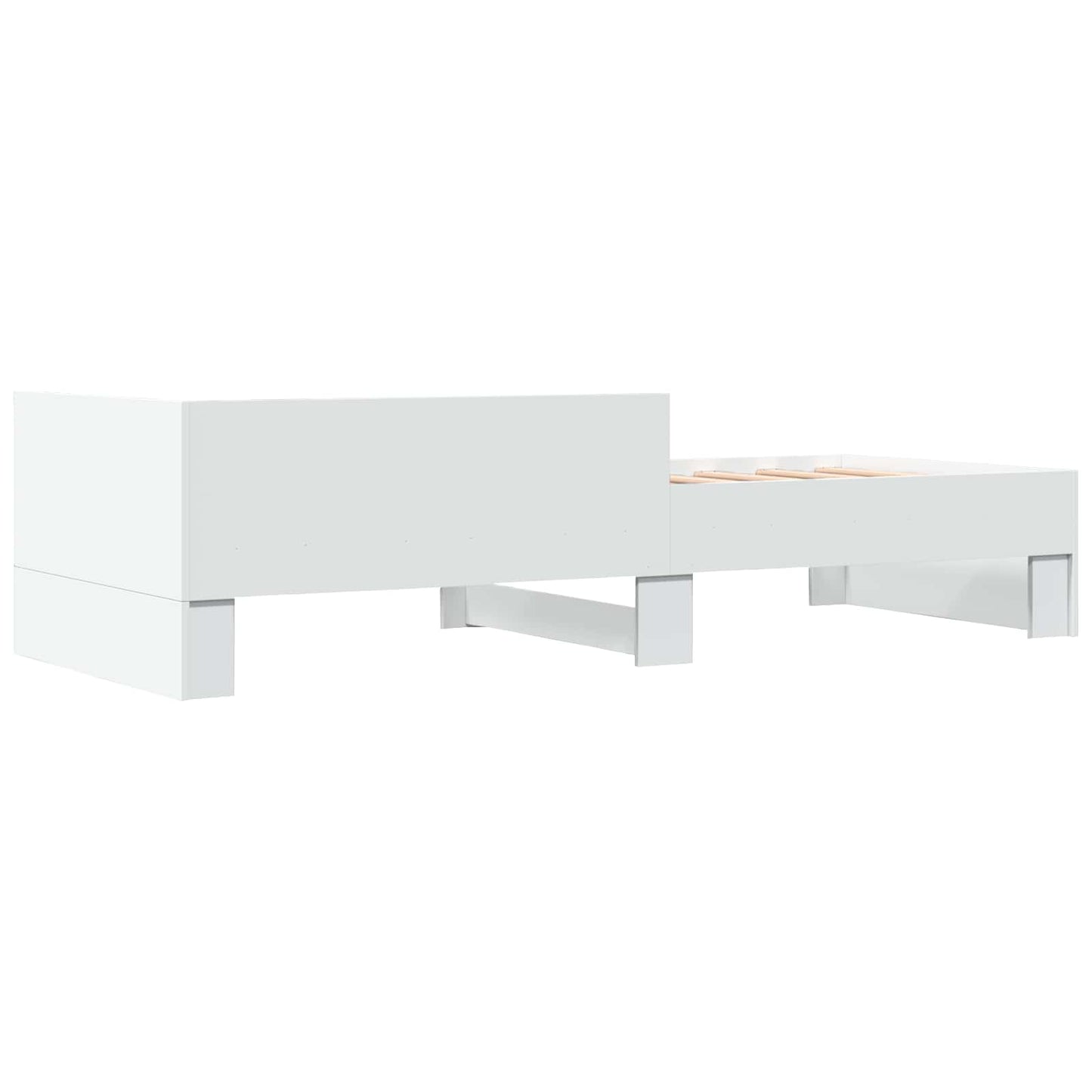 vidaXL Κρεβάτι με Κεφαλάρι Λευκό 80 x 200 cm Επεξεργασμένο Ξύλο