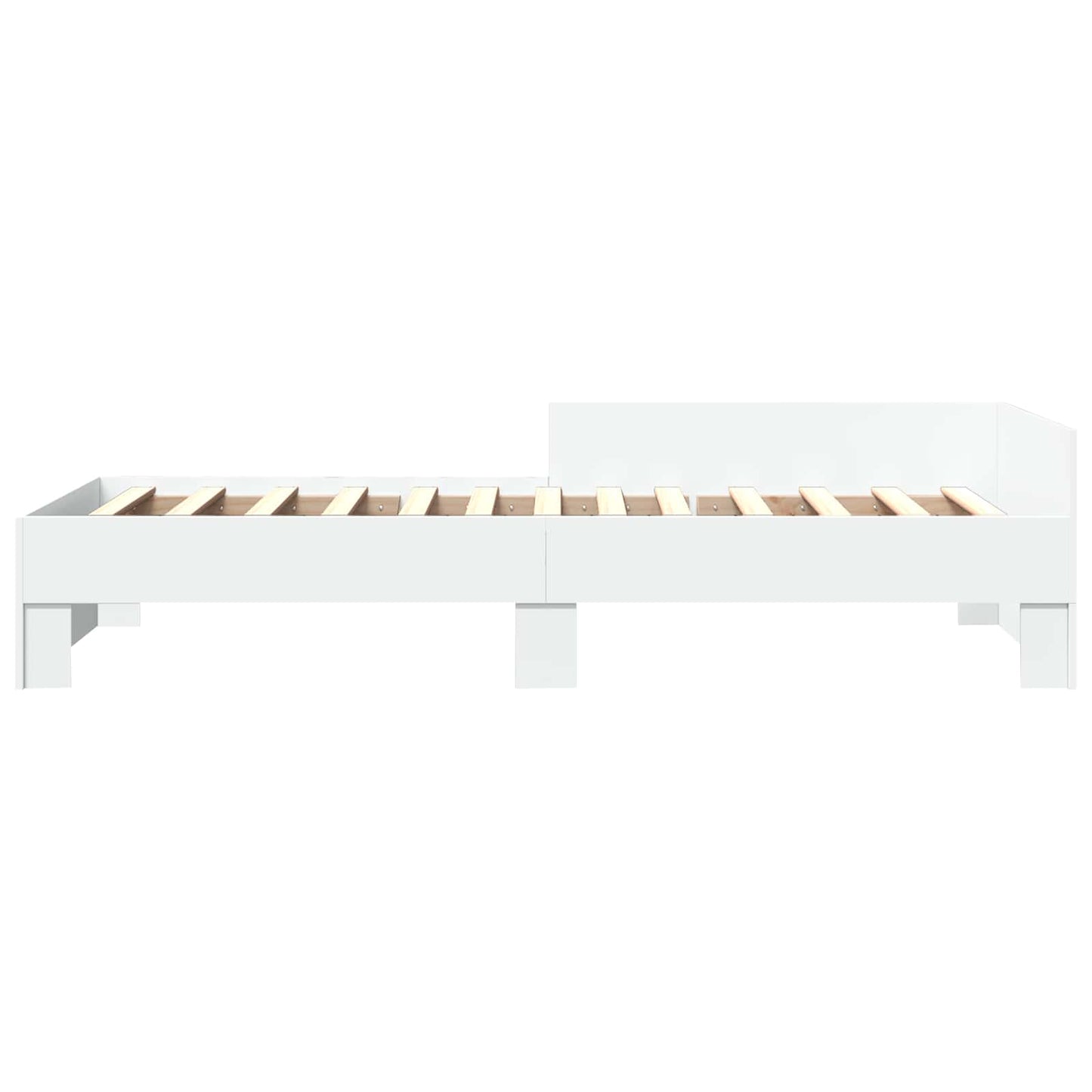 vidaXL Κρεβάτι με Κεφαλάρι Λευκό 80 x 200 cm Επεξεργασμένο Ξύλο