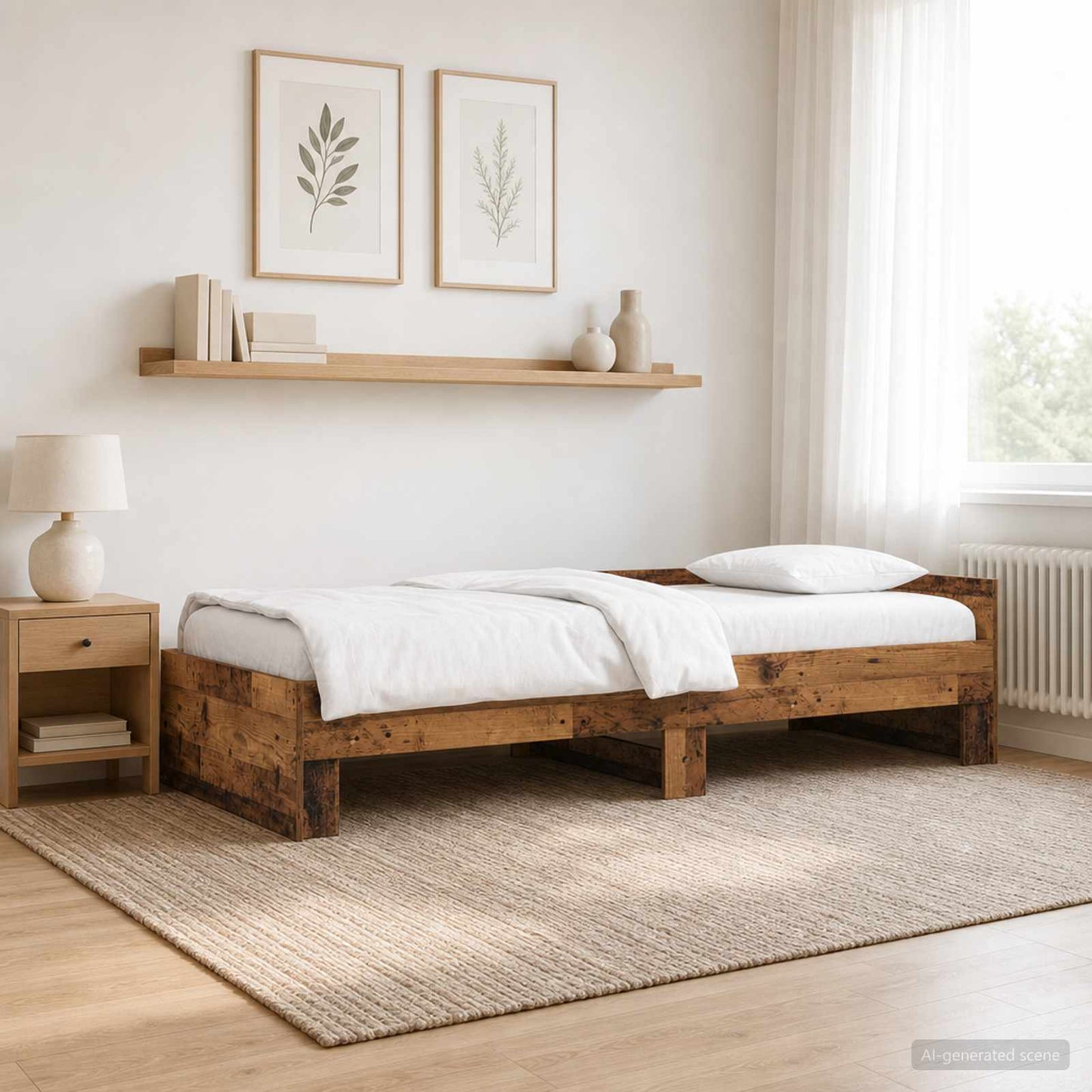 vidaXL Κρεβάτι με Κεφαλάρι Παλαιωμένο ξύλο 80 x 200 cm