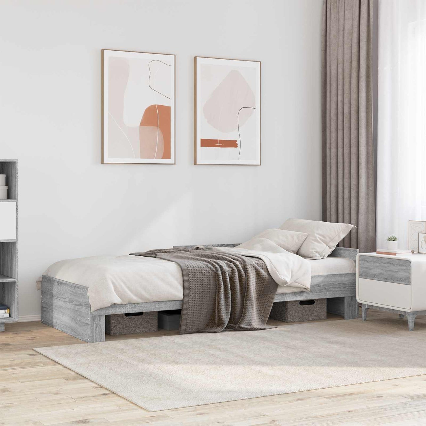 vidaXL Κρεβάτι με Κεφαλάρι Γκρι Sonoma 80 x 200 cm Επεξεργασμένο Ξύλο