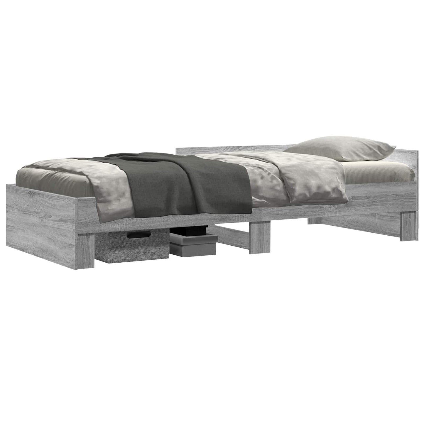 vidaXL Κρεβάτι με Κεφαλάρι Γκρι Sonoma 80 x 200 cm Επεξεργασμένο Ξύλο