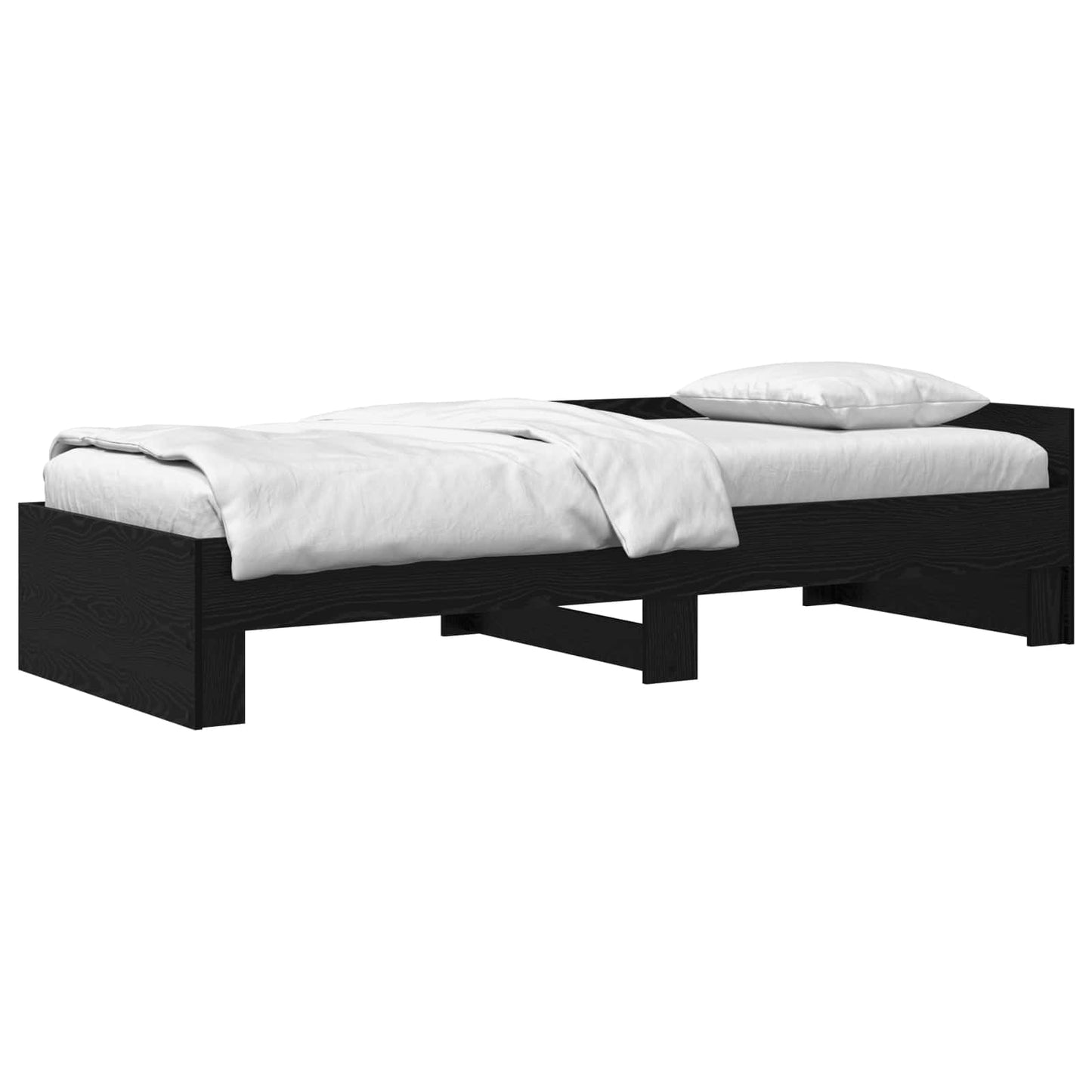 vidaXL Κρεβάτι με Κεφαλάρι Μαύρη Δρυς 80 x 200 cm Επεξεργασμένο Ξύλο