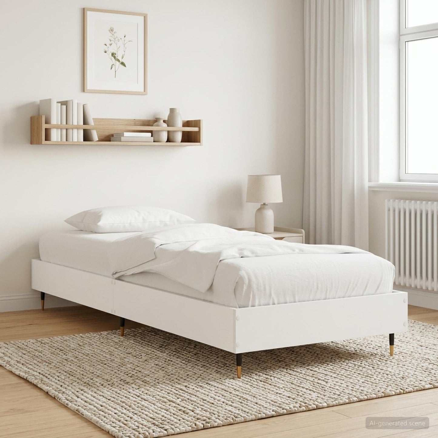 vidaXL Σκελετός Κρεβατιού Λευκό 80 x 200 cm Επεξεργασμένο Ξύλο
