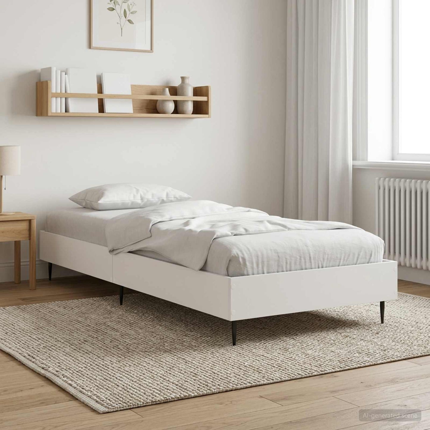 vidaXL Σκελετός Κρεβατιού Λευκό 80 x 200 cm Επεξεργασμένο Ξύλο