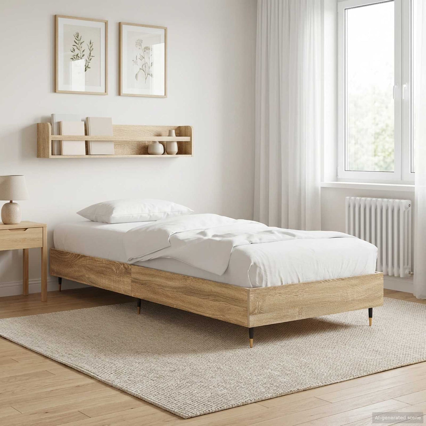 vidaXL Σκελετός Κρεβατιού Sonoma Δρυς 80 x 200 cm Επεξεργασμένο Ξύλο