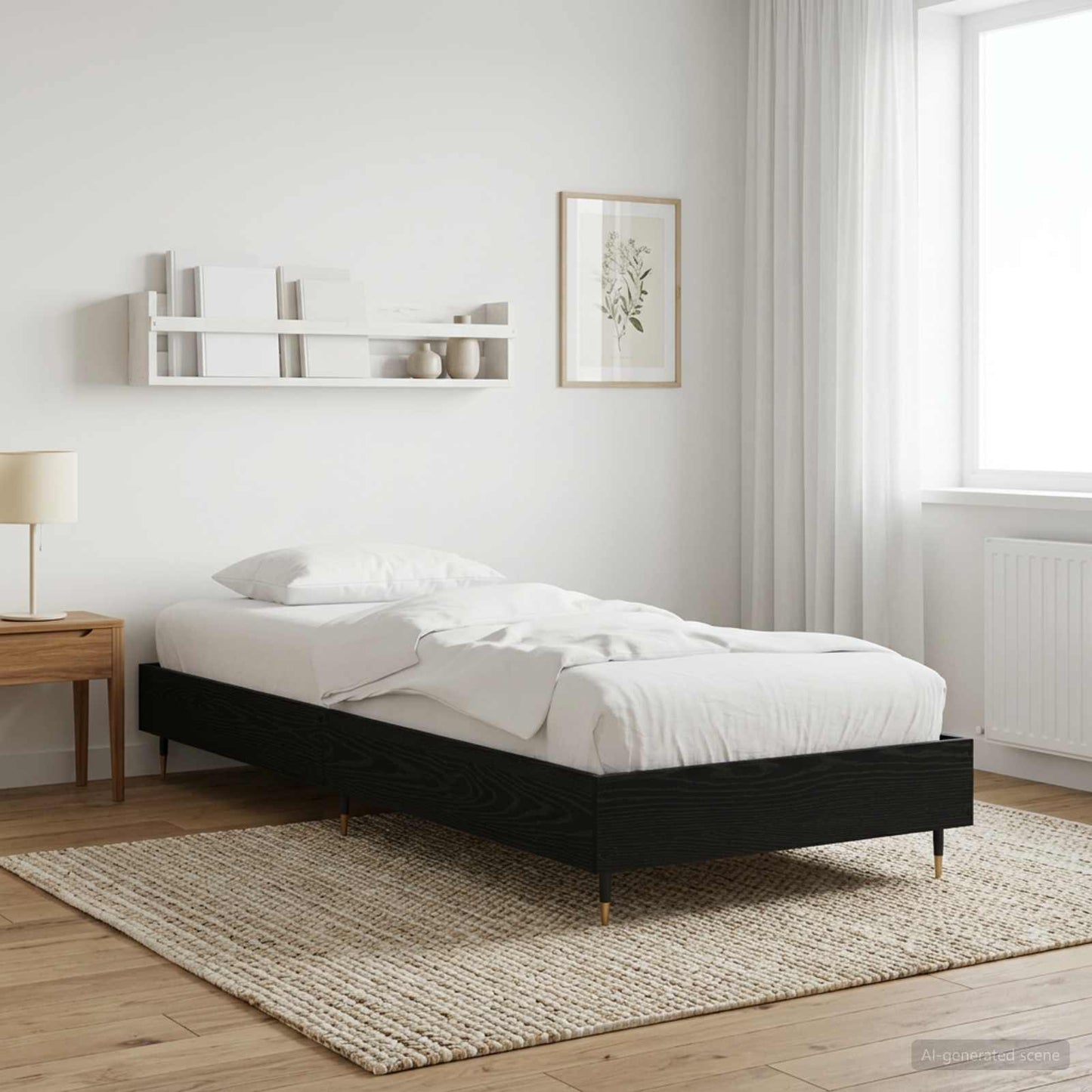 vidaXL Σκελετός Κρεβατιού Μαύρη Δρυς 80 x 200 cm Επεξεργασμένο Ξύλο