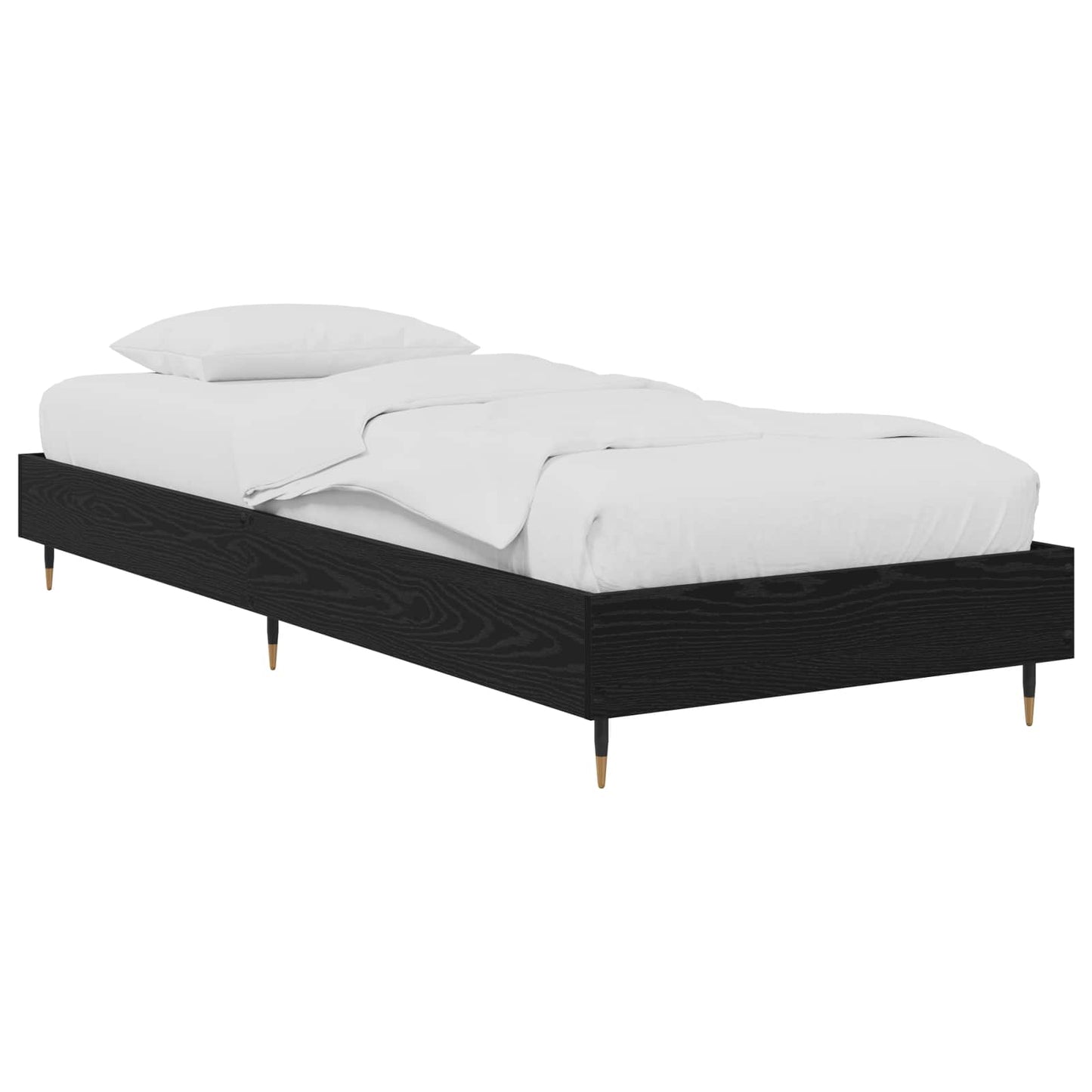 vidaXL Σκελετός Κρεβατιού Μαύρη Δρυς 80 x 200 cm Επεξεργασμένο Ξύλο
