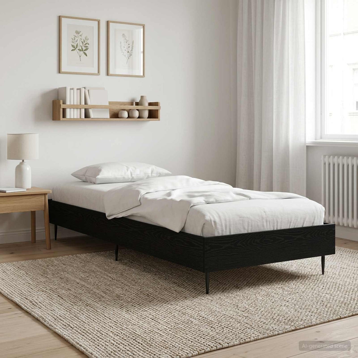 vidaXL Σκελετός Κρεβατιού Μαύρη Δρυς 80 x 200 cm Επεξεργασμένο Ξύλο
