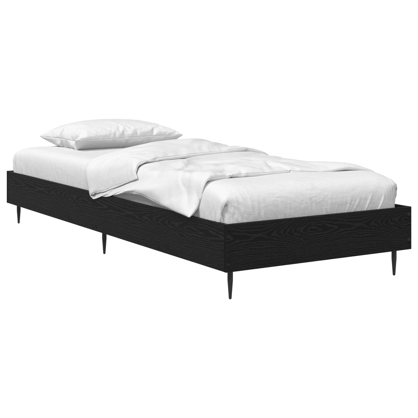 vidaXL Σκελετός Κρεβατιού Μαύρη Δρυς 80 x 200 cm Επεξεργασμένο Ξύλο