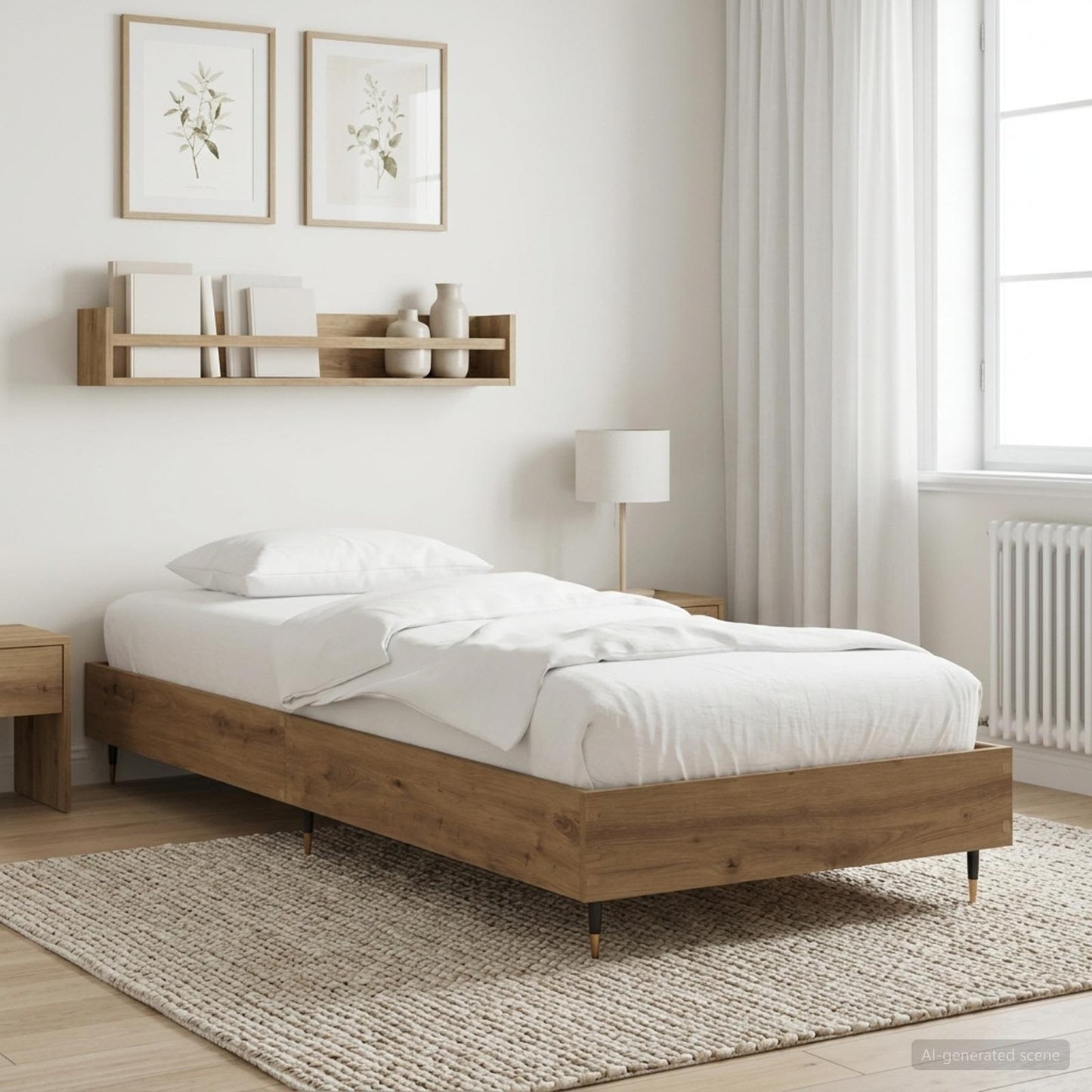 vidaXL Σκελετός Κρεβατιού Artisan Δρυς 80 x 200 cm Επεξεργασμένο Ξύλο