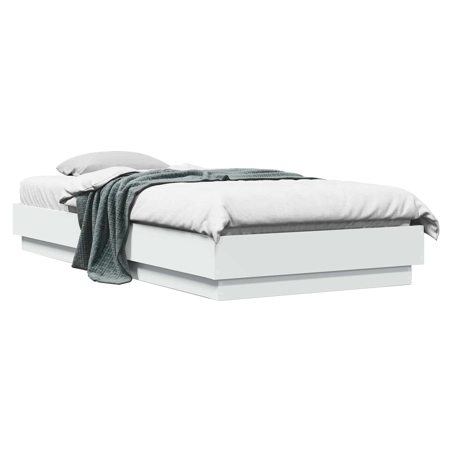 vidaXL Κρεβάτι δαπέδου Λευκό 80 x 200 cm Επεξεργασμένο Ξύλο
