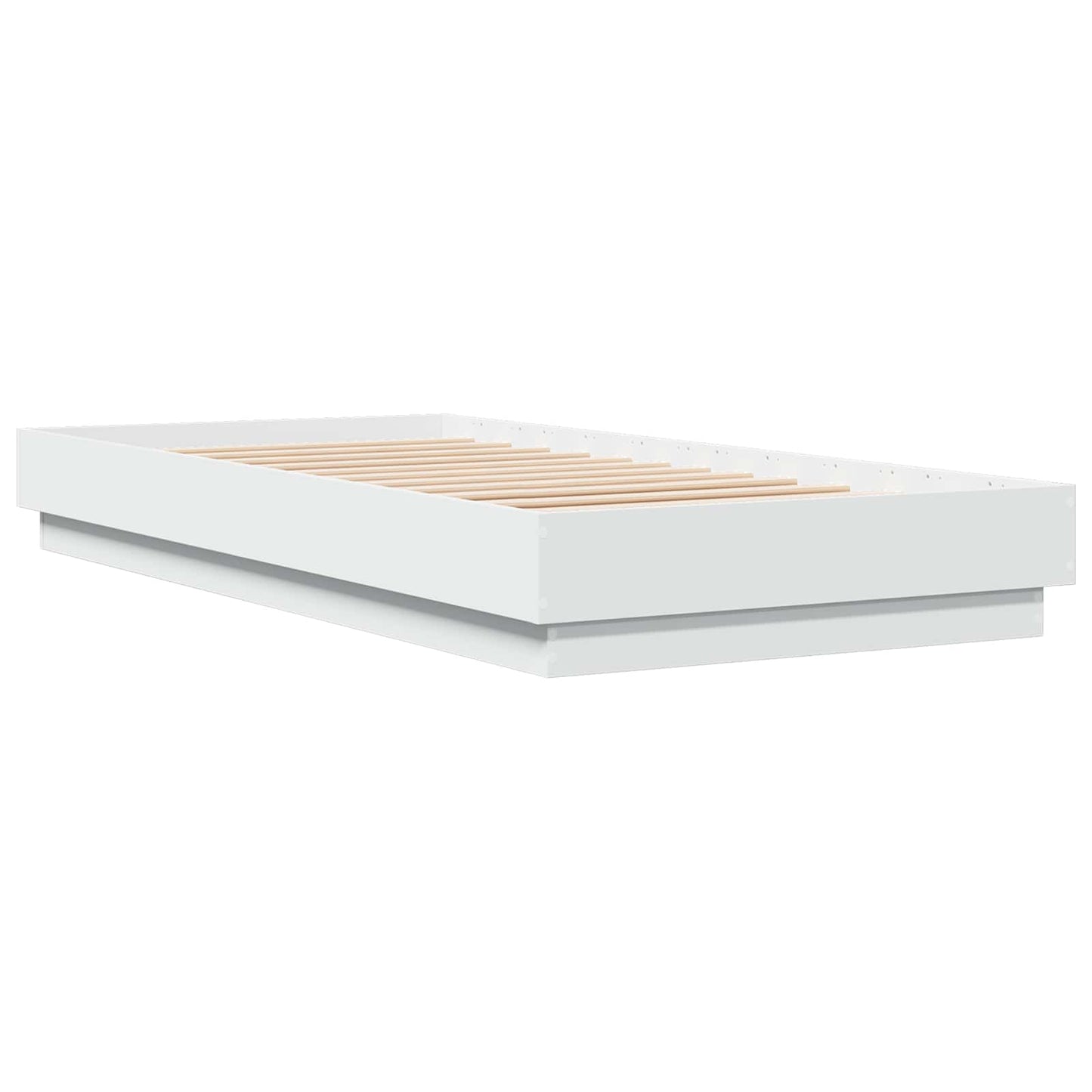 vidaXL Κρεβάτι δαπέδου Λευκό 80 x 200 cm Επεξεργασμένο Ξύλο