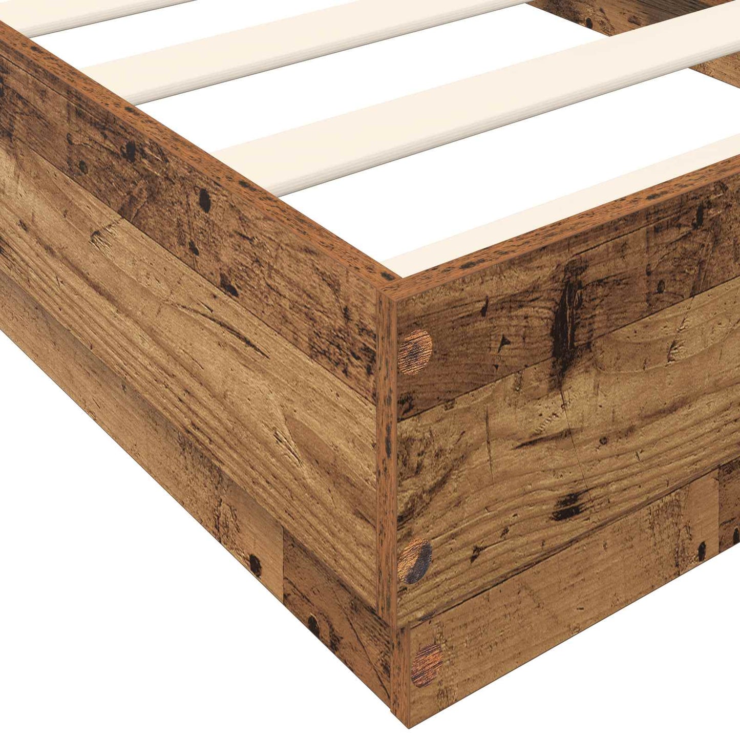 vidaXL Κρεβάτι δαπέδου Παλαιωμένο ξύλο 80 x 200 cm Επεξεργασμένο Ξύλο