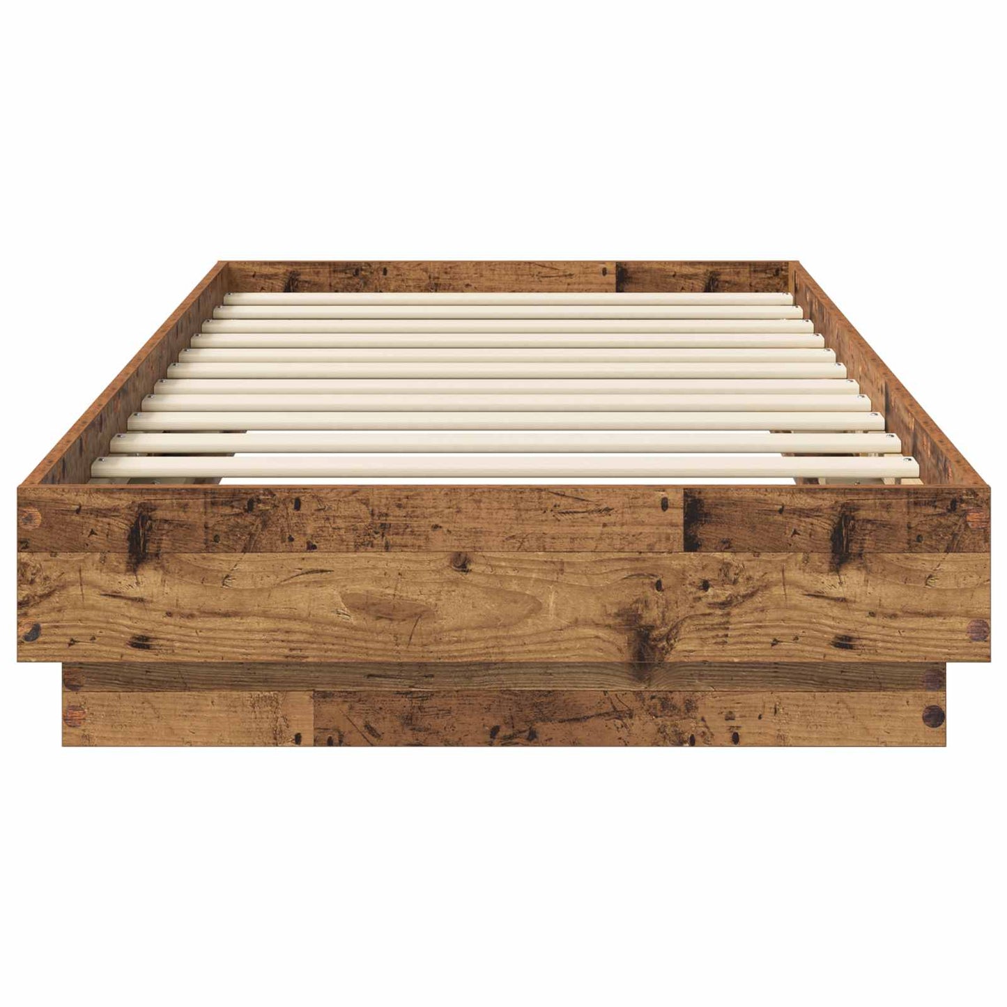 vidaXL Κρεβάτι δαπέδου Παλαιωμένο ξύλο 80 x 200 cm Επεξεργασμένο Ξύλο