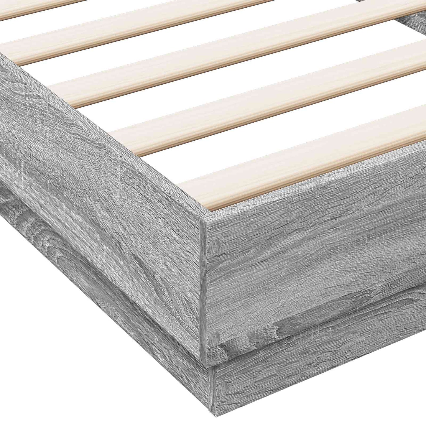 vidaXL Κρεβάτι δαπέδου Γκρι Sonoma 80 x 200 cm Επεξεργασμένο Ξύλο