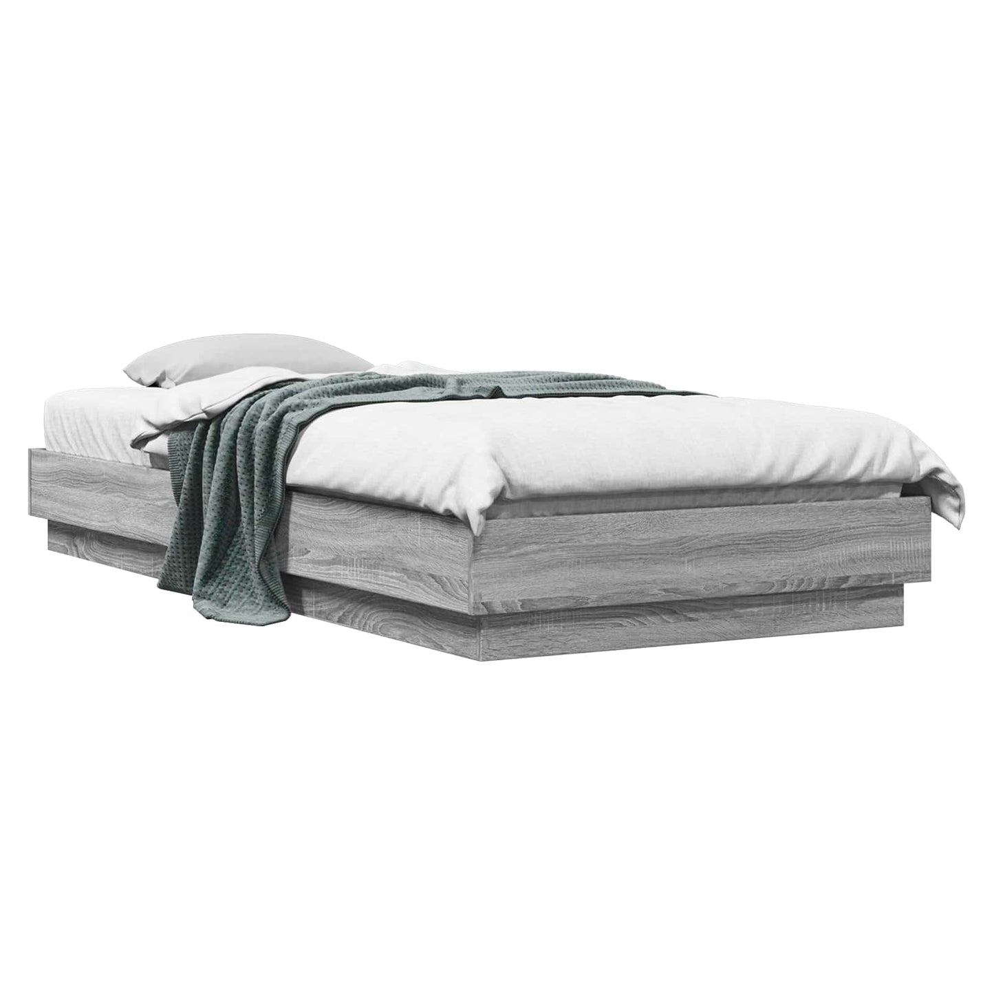 vidaXL Κρεβάτι δαπέδου Γκρι Sonoma 80 x 200 cm Επεξεργασμένο Ξύλο